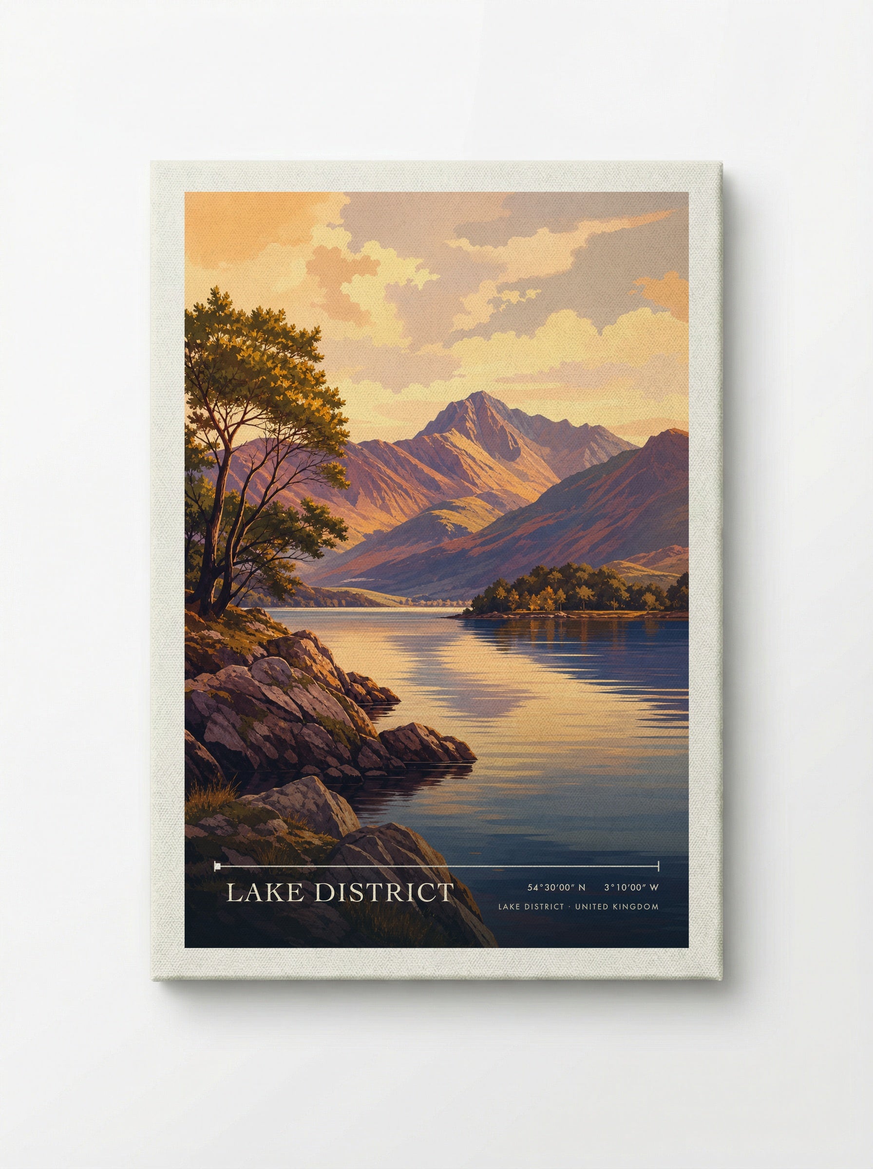 Lake District United Kingdom Travel Poster - Canvas