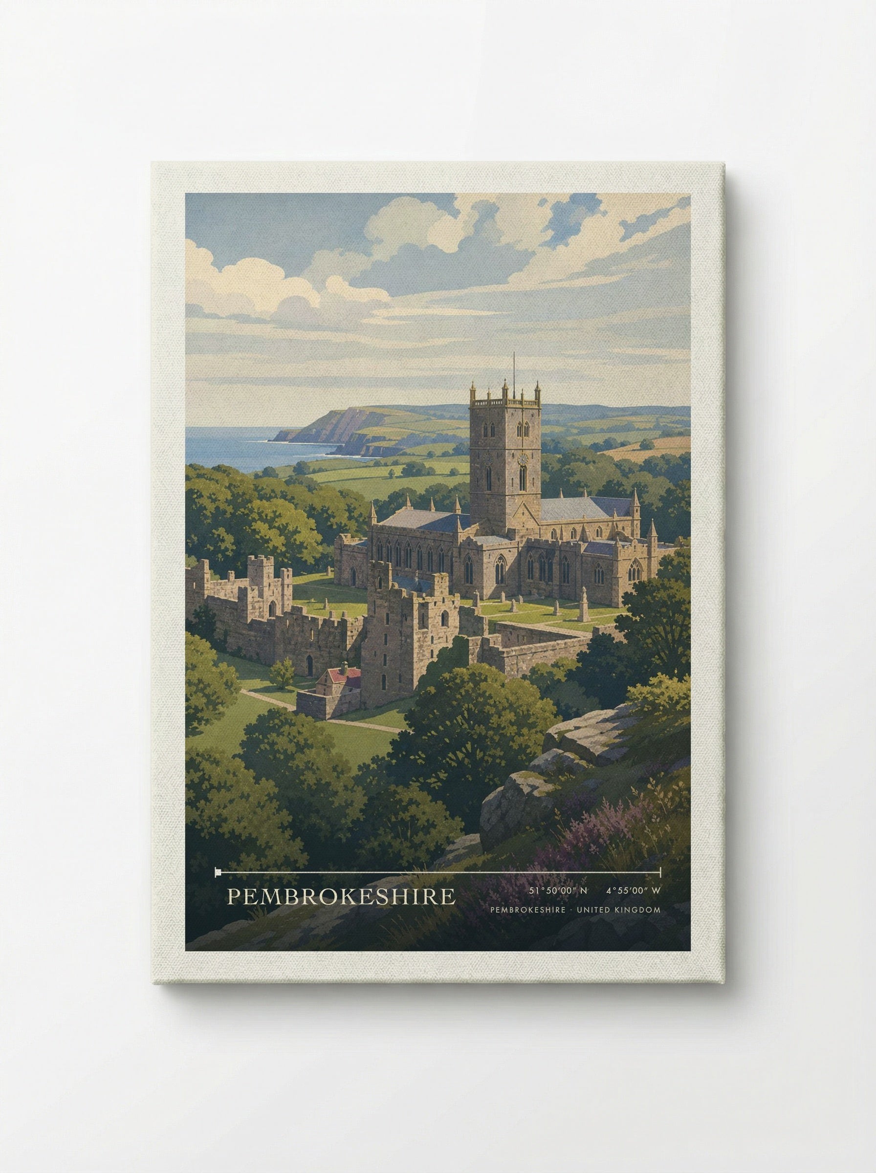 Pembrokeshire United Kingdom Travel Poster - Canvas