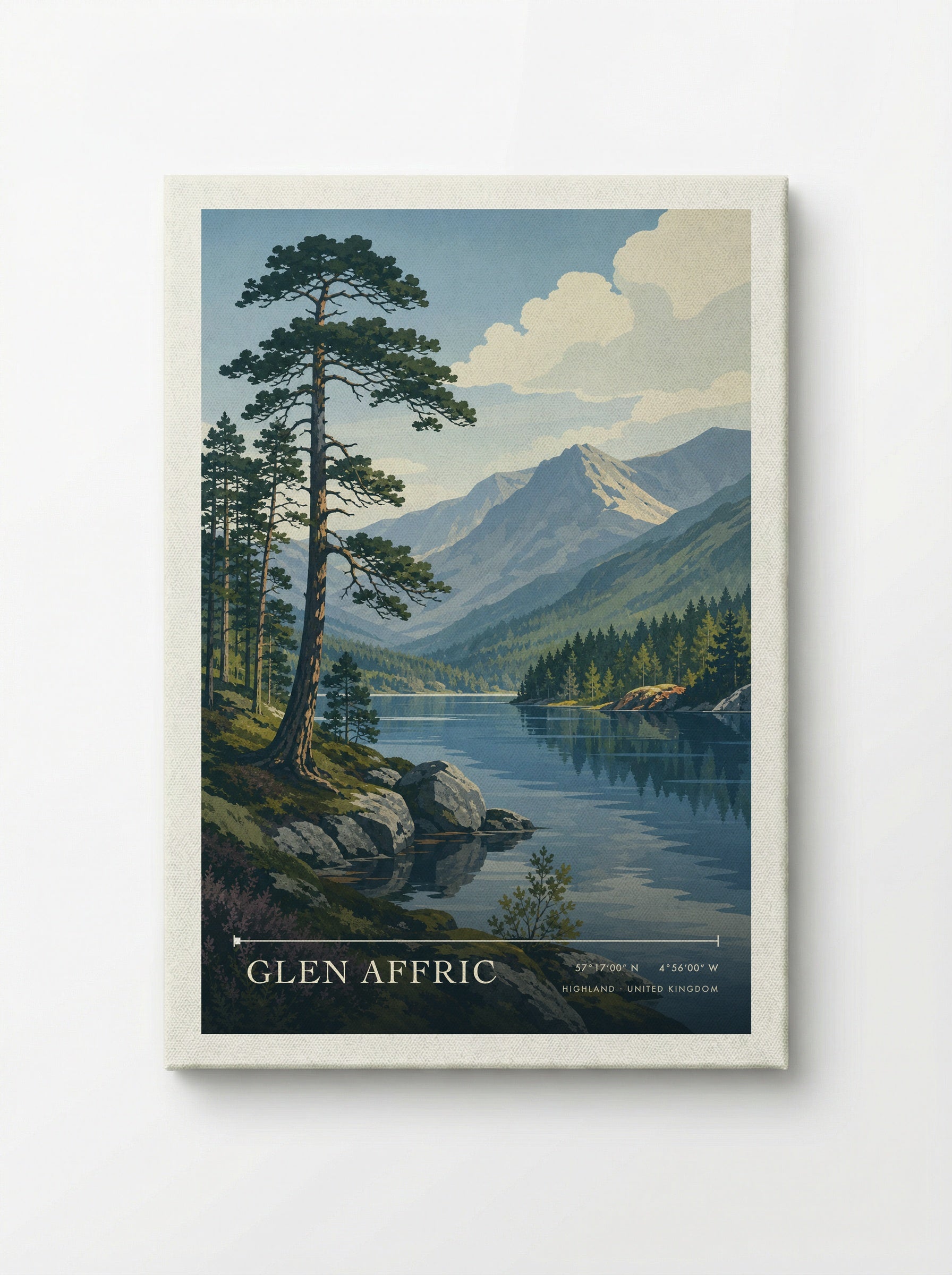 Glen Affric Highland United Kingdom Travel Poster - Canvas