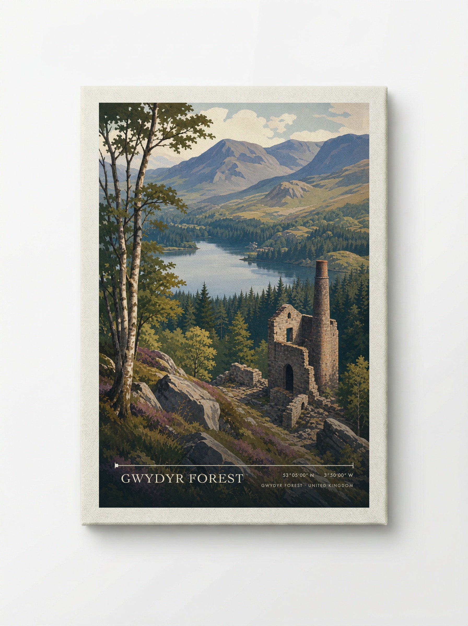 Gwydyr Forest United Kingdom Travel Poster - Canvas