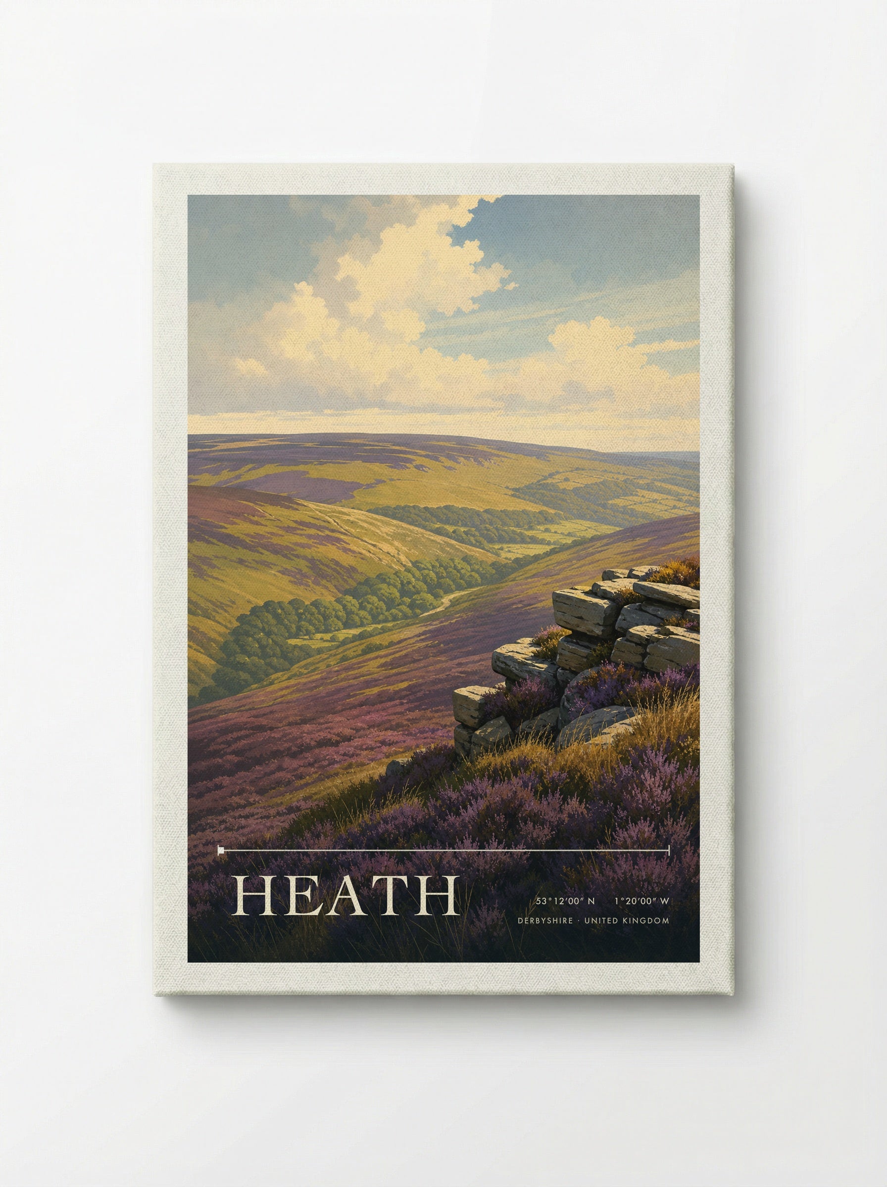 Heath Derbyshire United Kingdom Travel Poster - Canvas