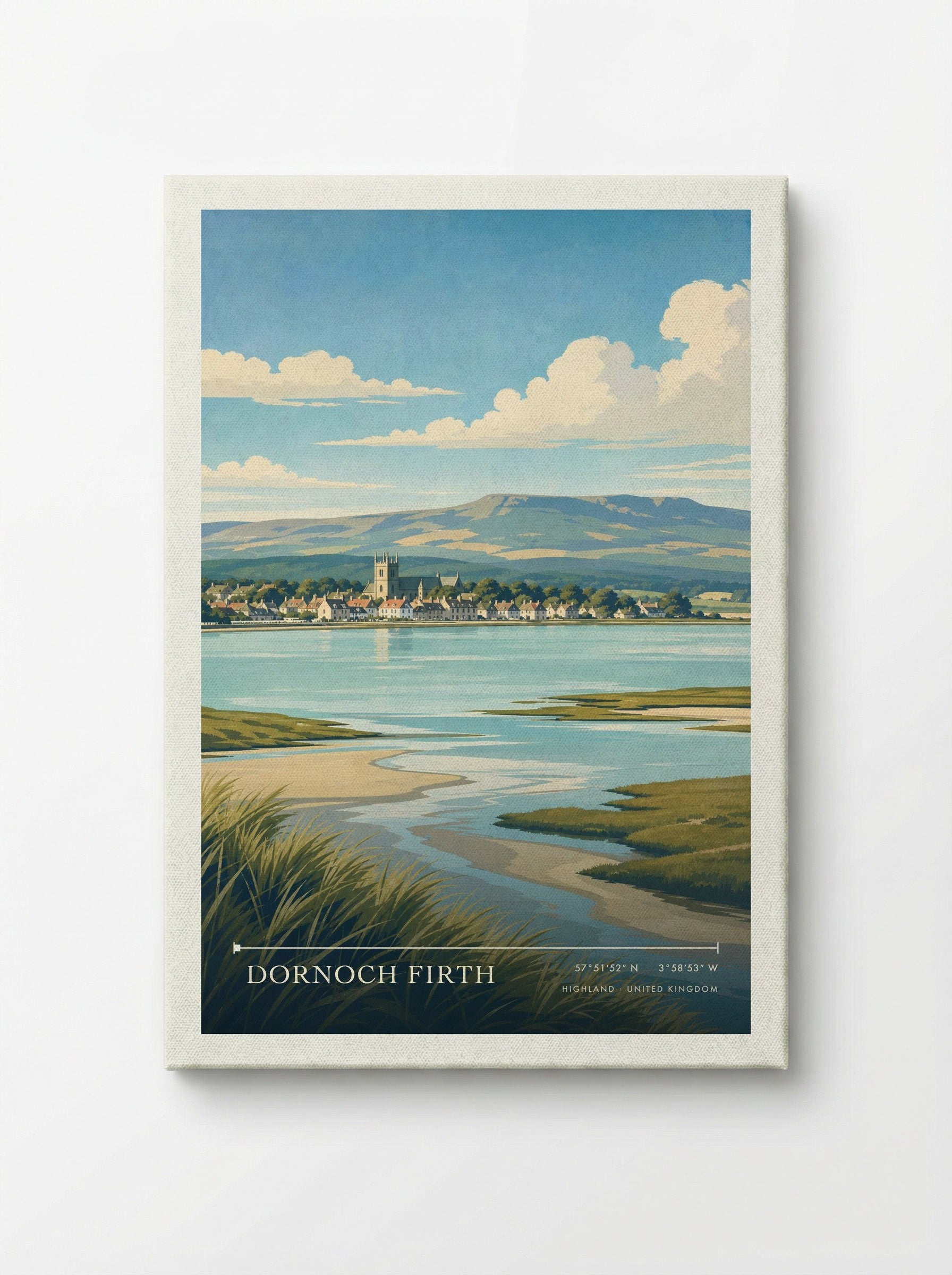Dornoch Firth Highland United Kingdom Travel Poster - Canvas
