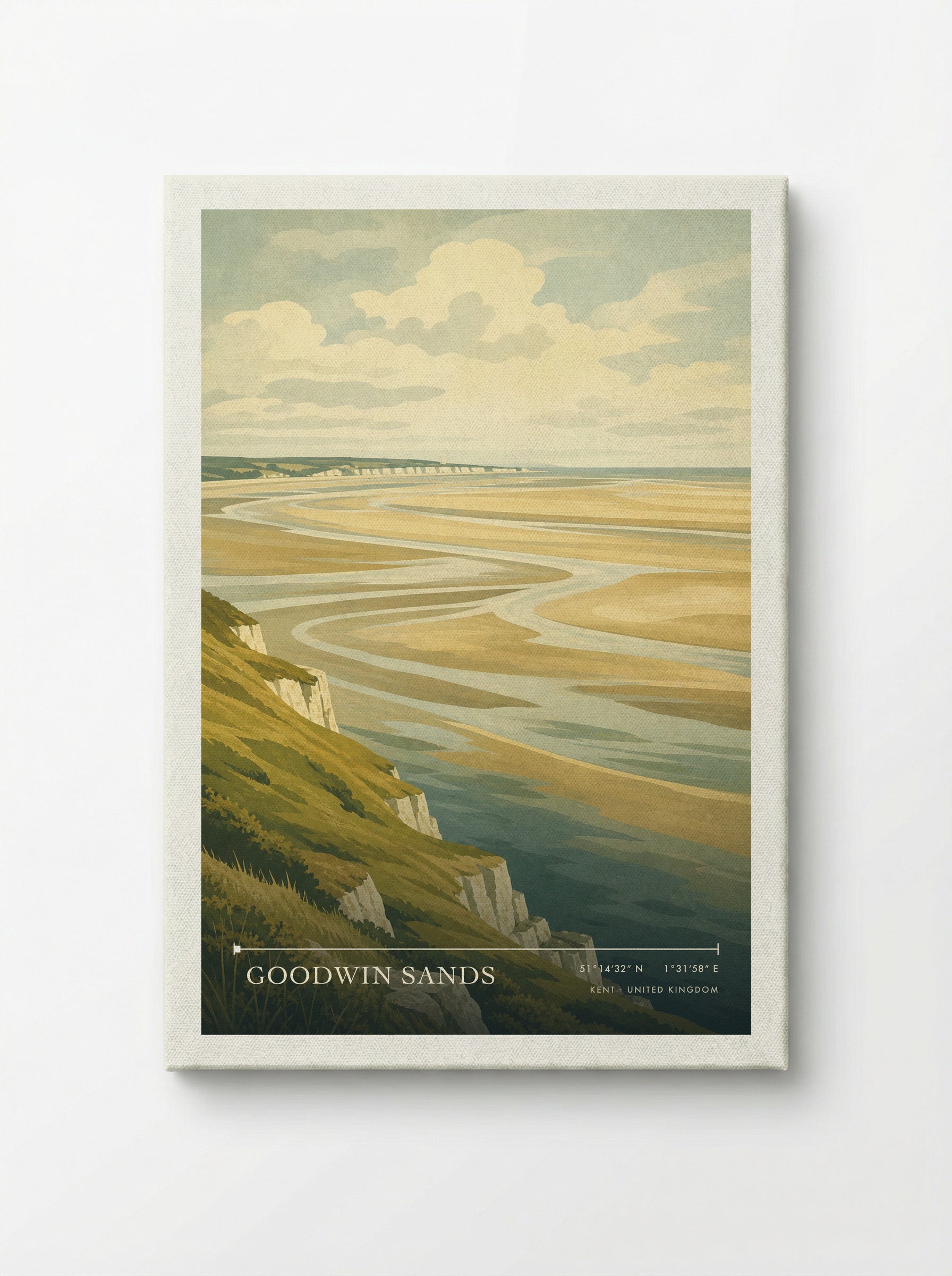 Goodwin Sands Kent United Kingdom Travel Poster - Canvas