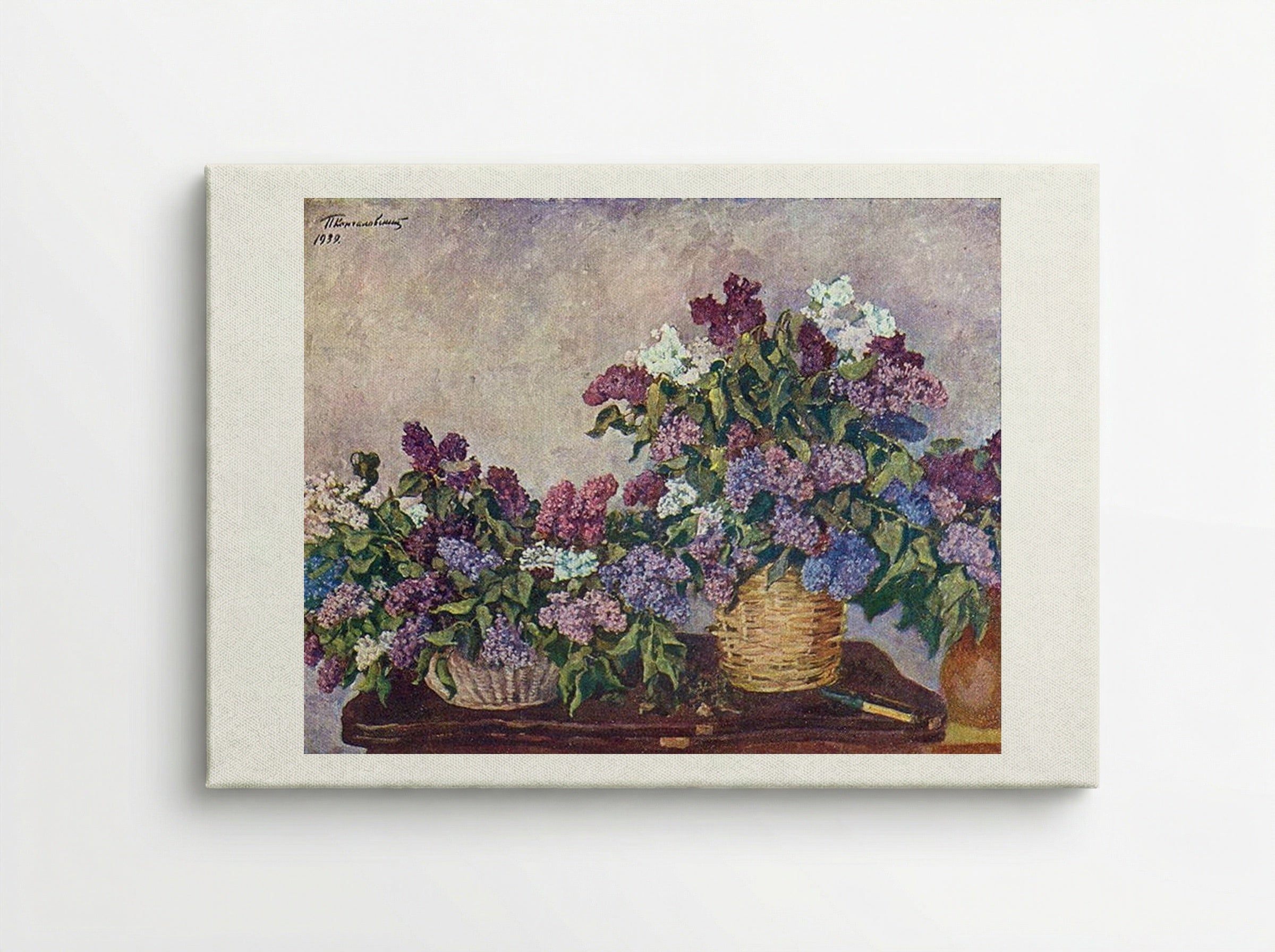 Still Life. Lilacs in two baskets. - Pyotr Konchalovsky - Canvas