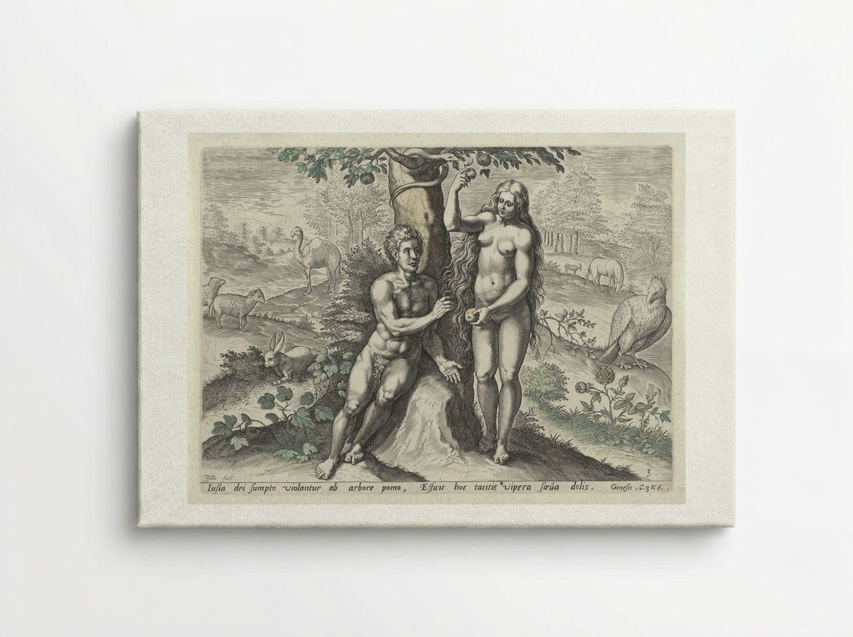Eva verleidt Adam - Claes Jansz. Visscher (II) - Canvas