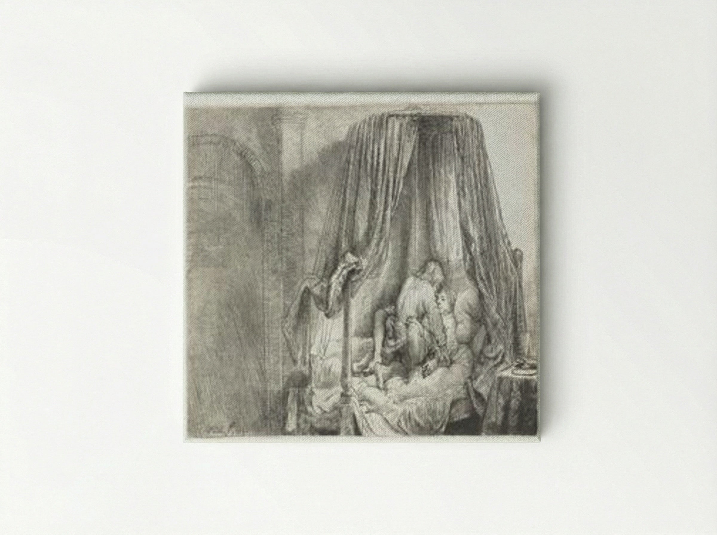 The Bedstead - Rembrandt van Rijn - Canvas
