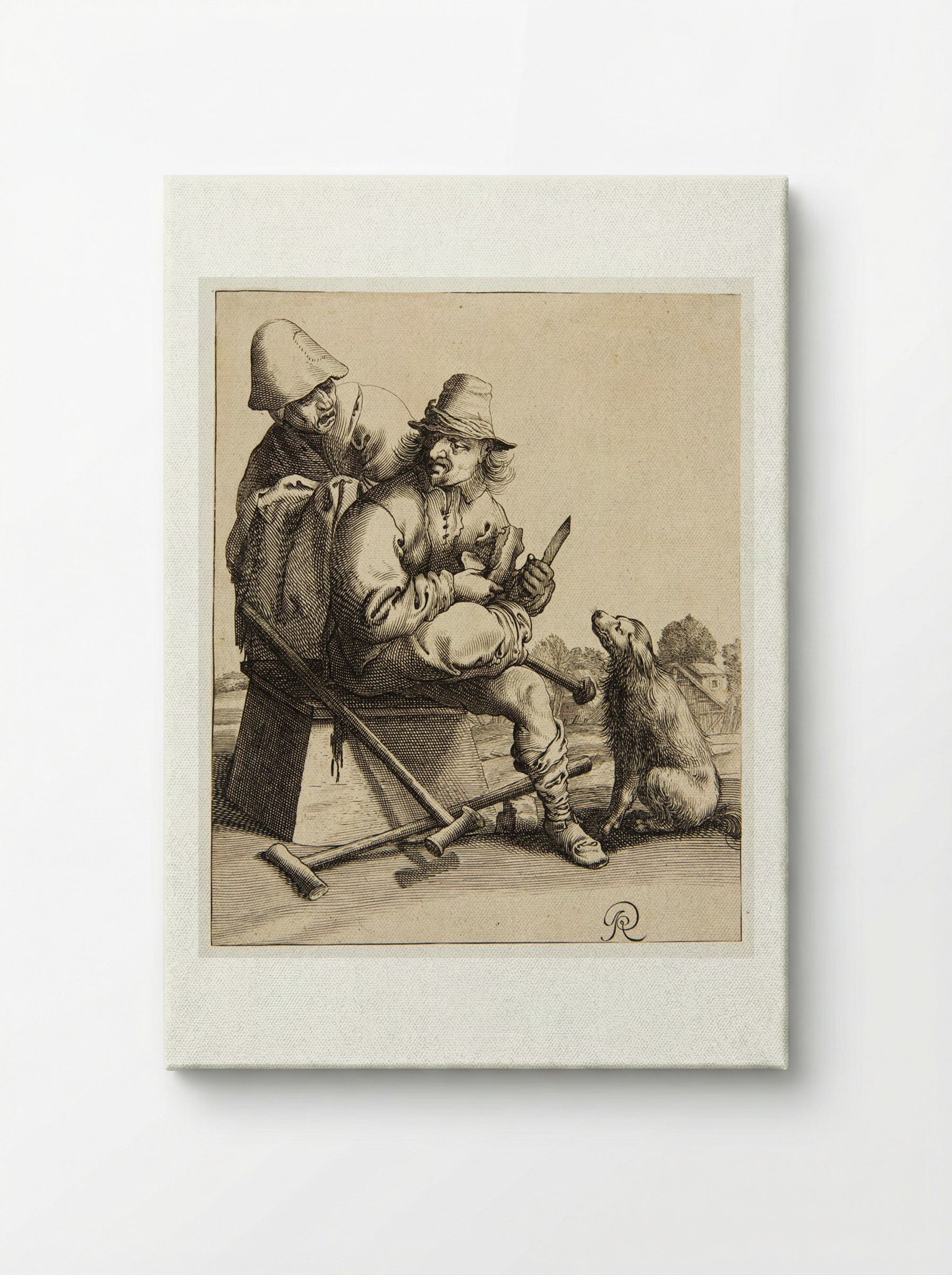 Man, Woman, and Dog - Pieter Jansz. Quast - Canvas