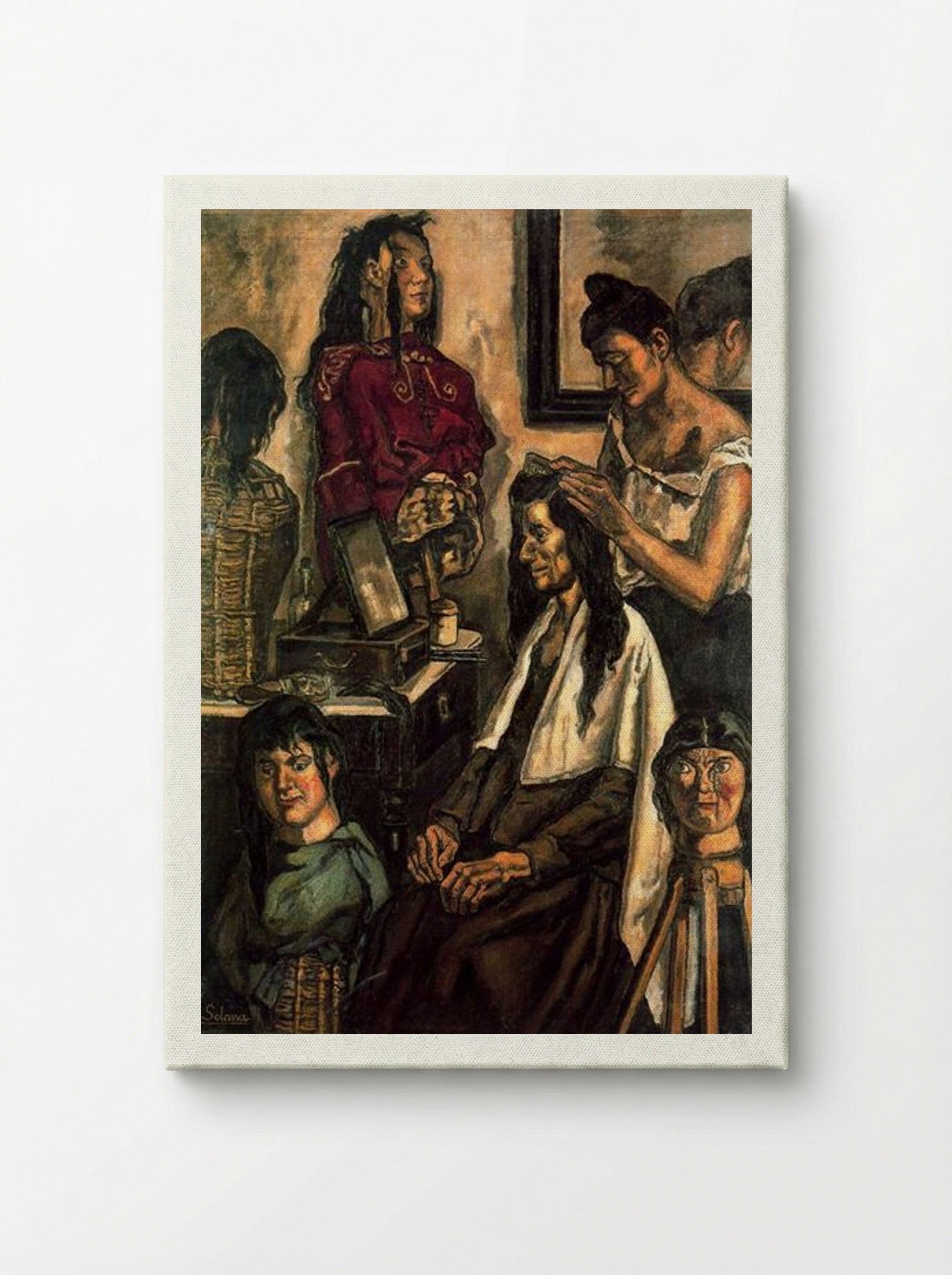 The Hairdresser - José Gutiérrez Solana - Canvas