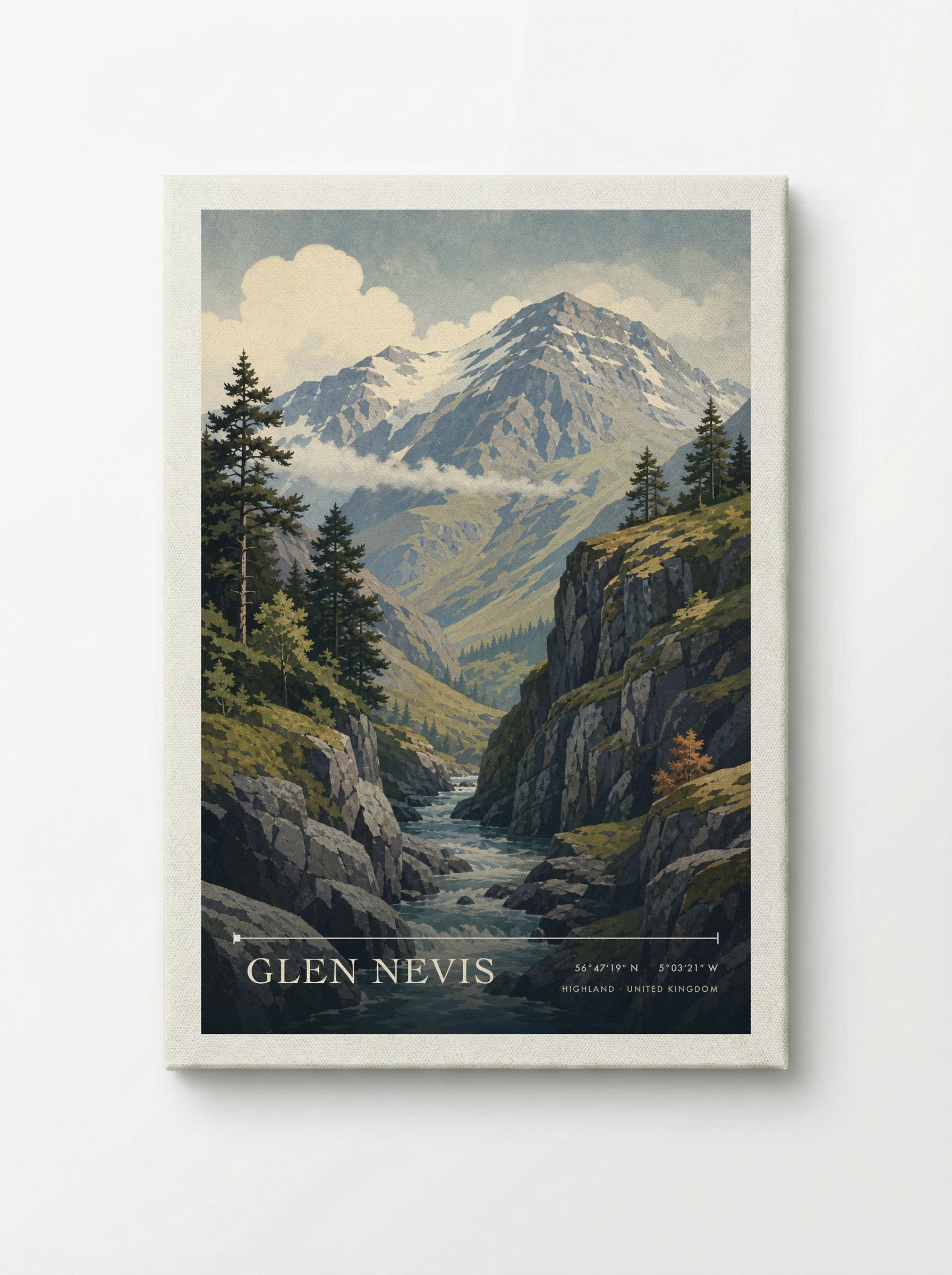 Glen Nevis Highland United Kingdom Travel Poster - Canvas