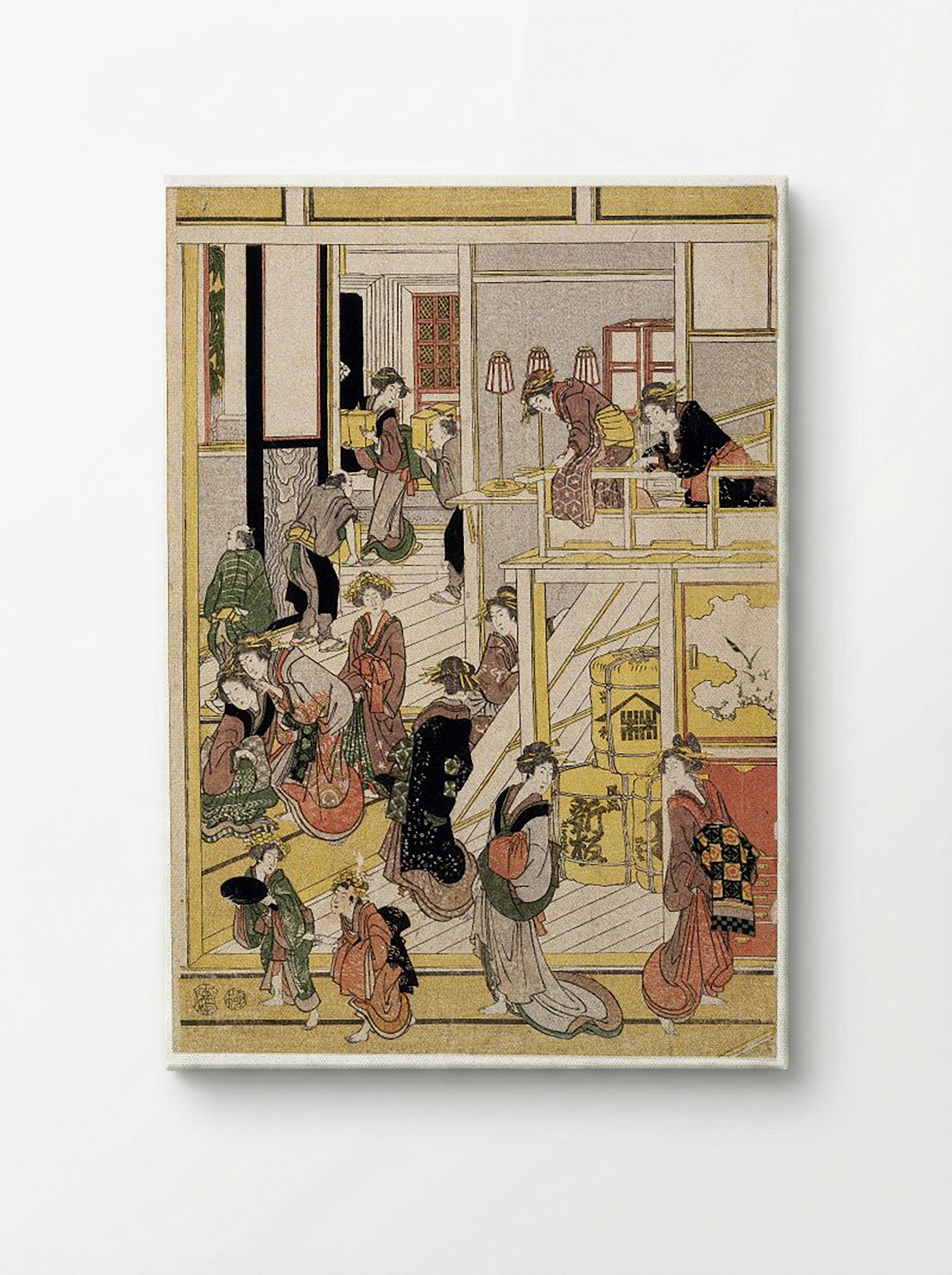 New Year's Days of the Teahouse Ogi-ya - Utagawa Toyokuni I - Canvas