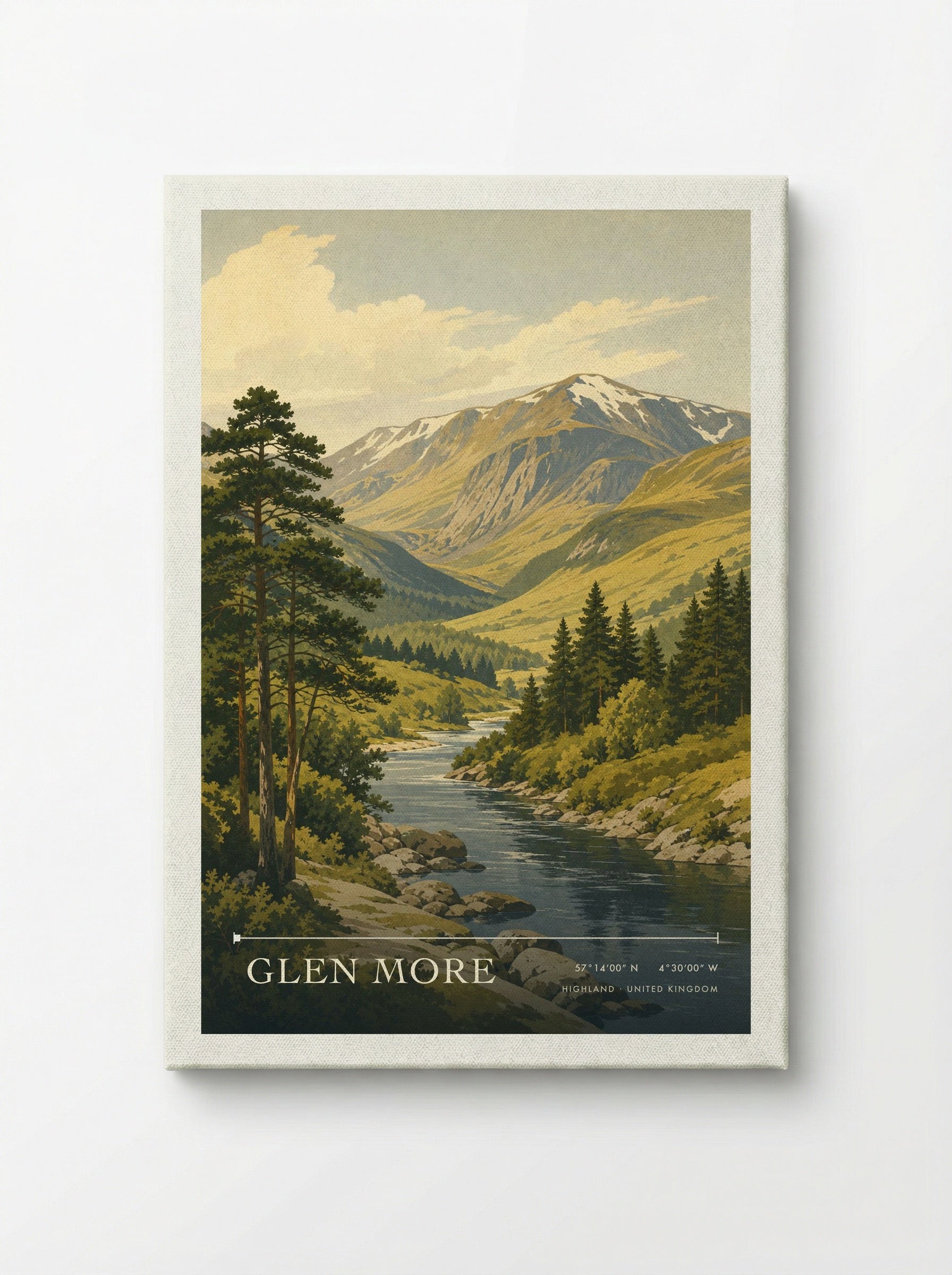 Glen More Highland United Kingdom Travel Poster - Canvas