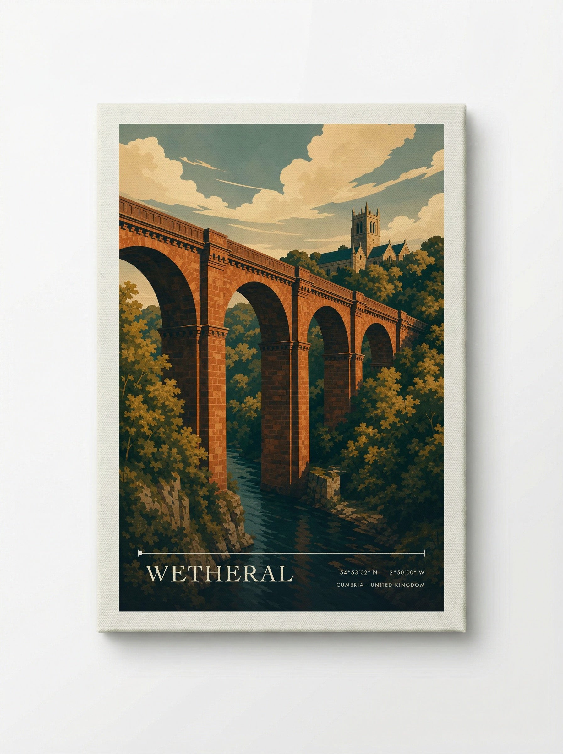 Wetheral Cumbria United Kingdom Travel Poster - Canvas