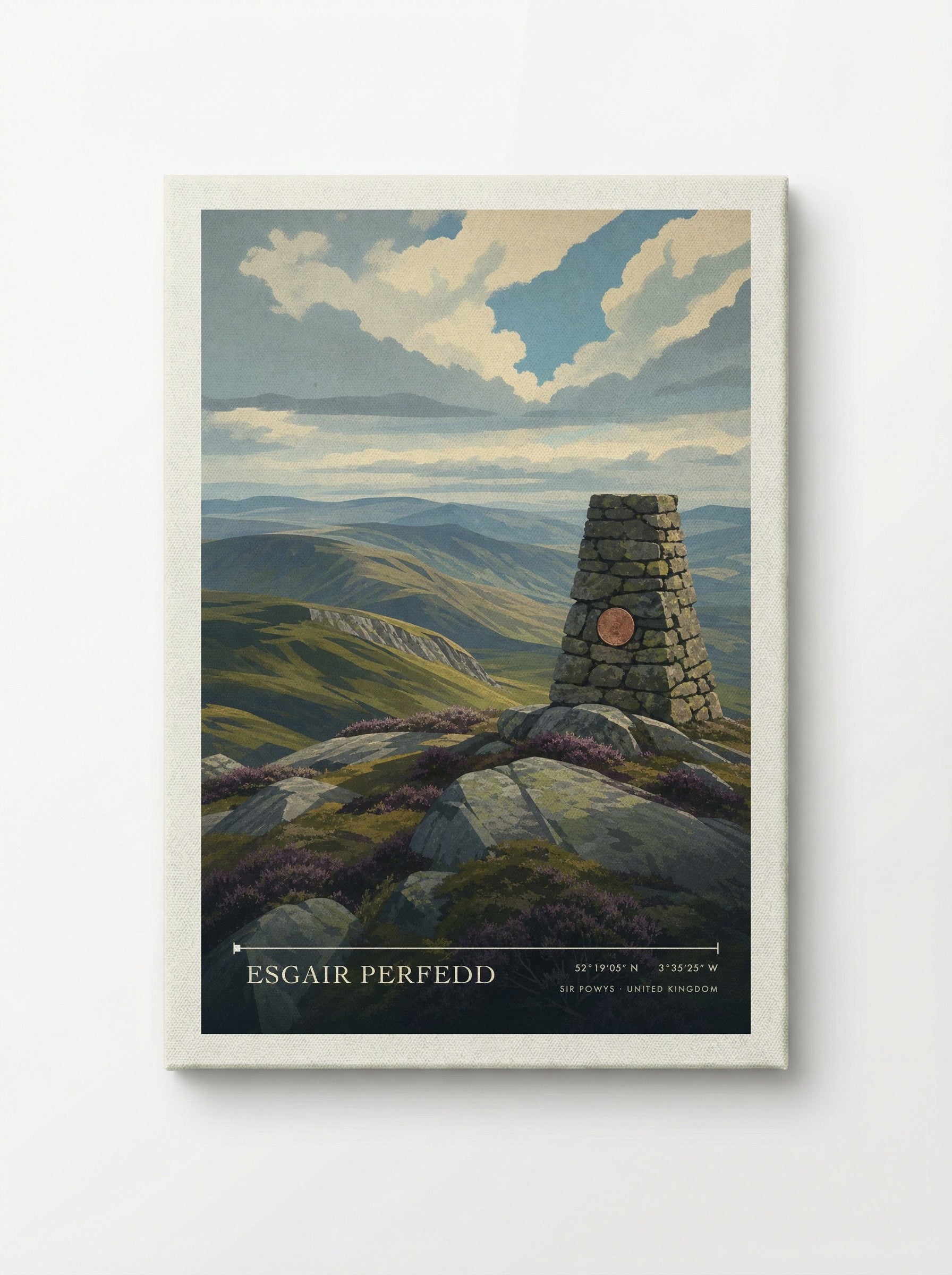 Esgair Perfedd Sir Powys United Kingdom Travel Poster - Canvas
