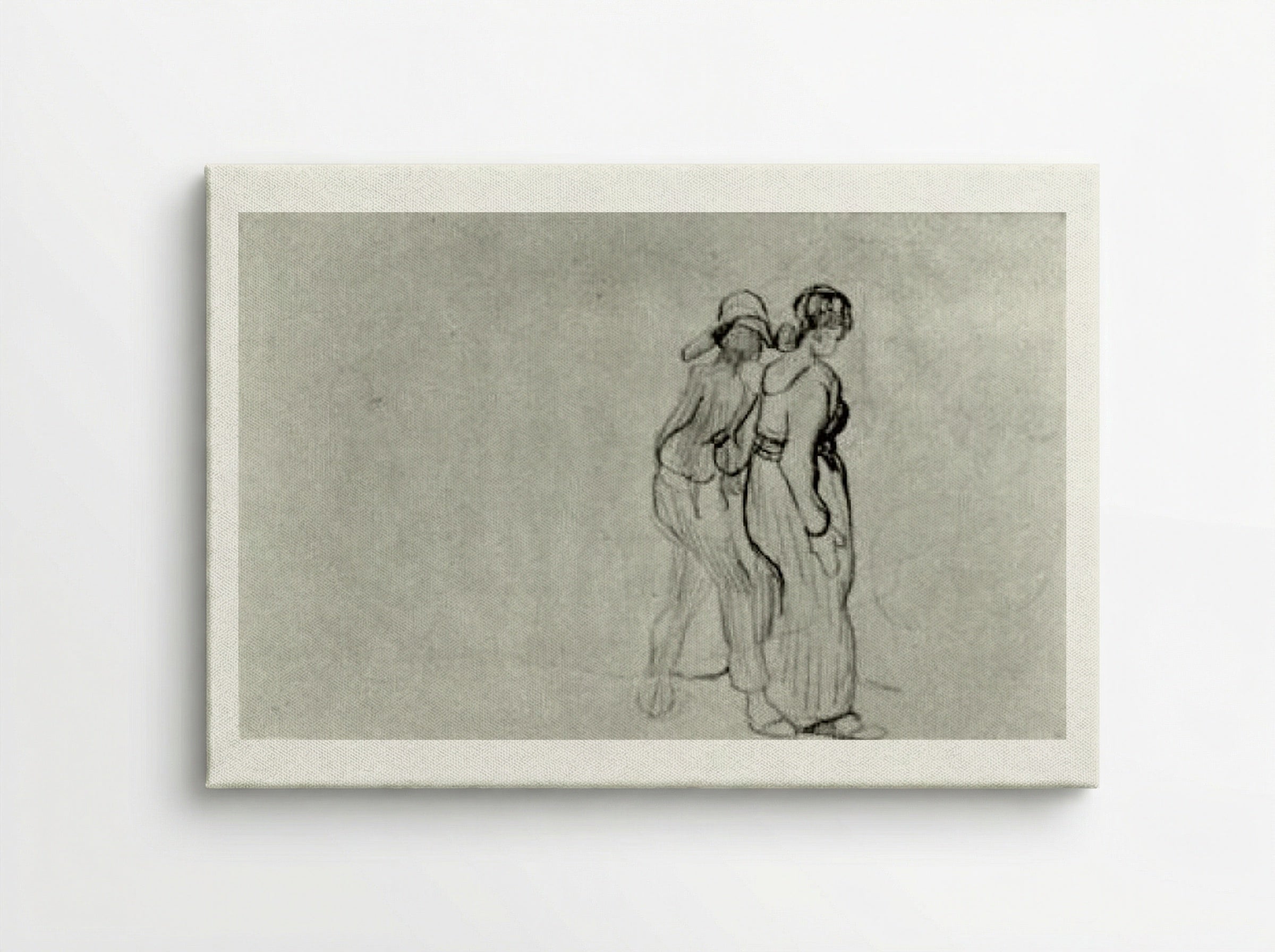 Couple Walking (Sketch) - Edgar Degas - Canvas