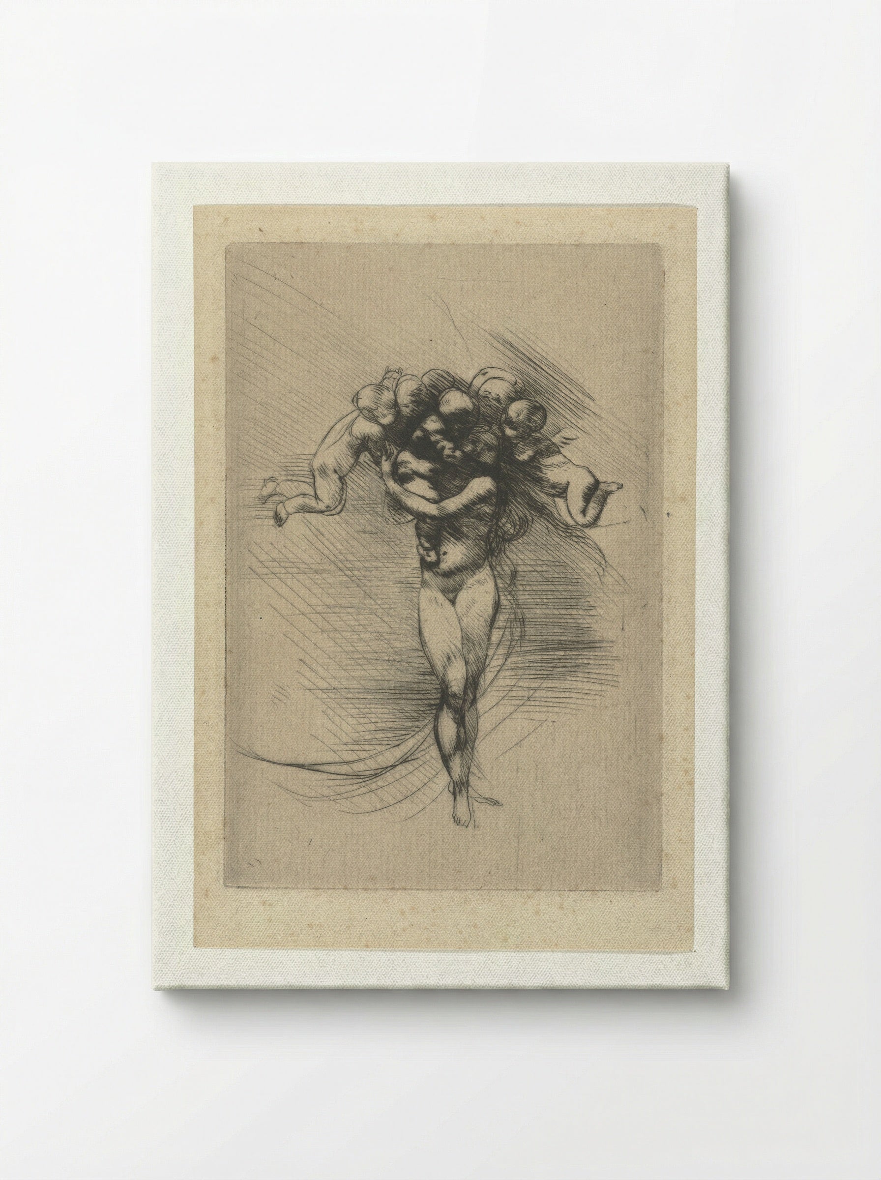 Naakte vrouw of Venus omcirkeld door putti - Auguste Rodin - Canvas