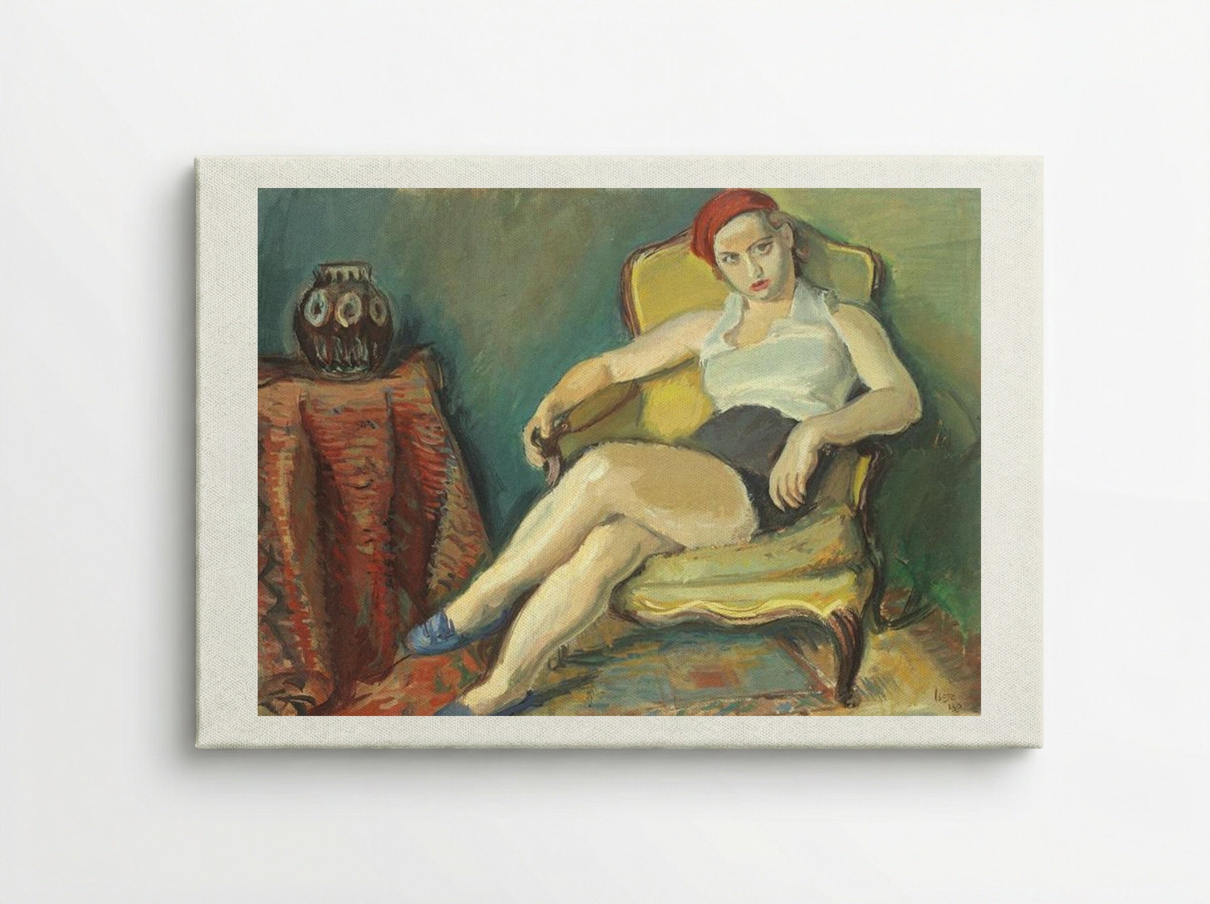 Woman in Yellow Chair - Iosif Iser - Canvas