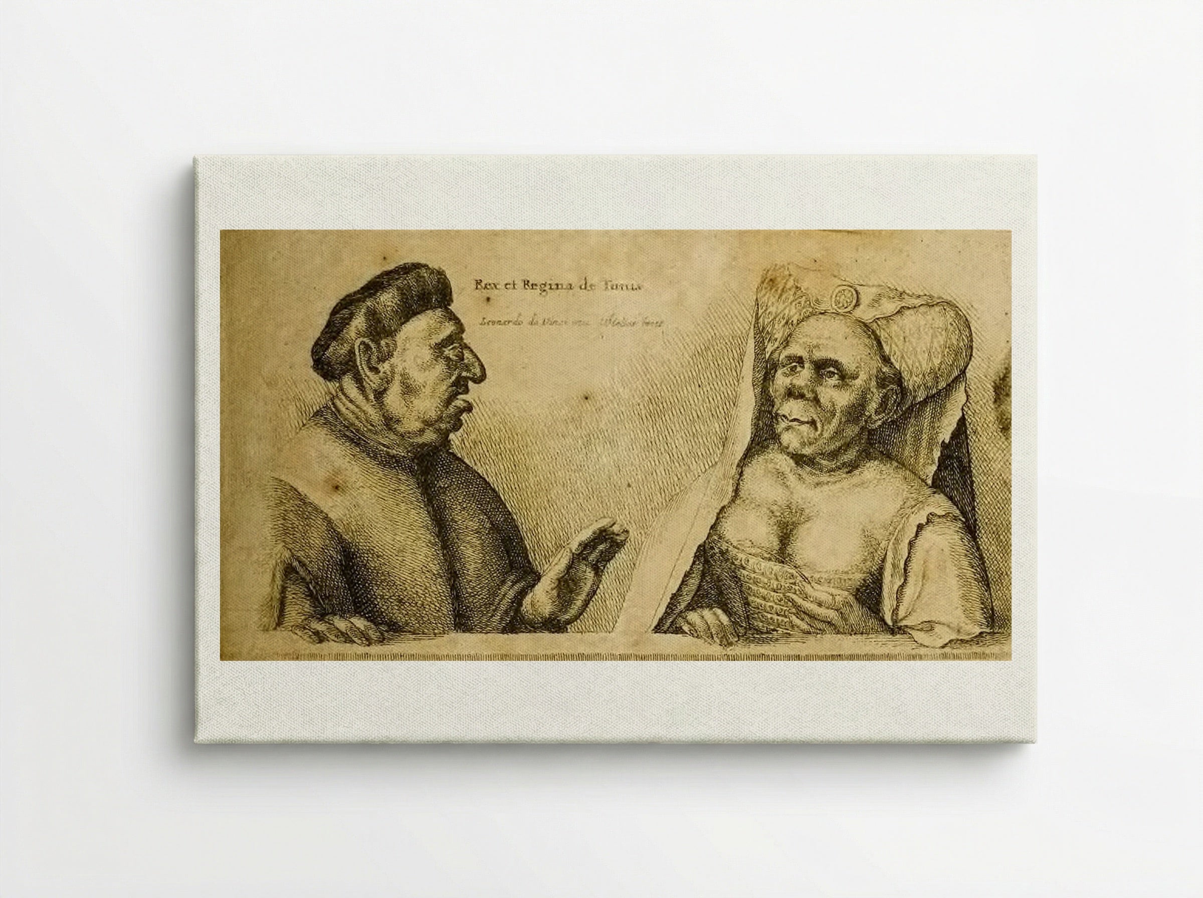 The King and Queen of Tunis - Wenceslaus Hollar - Canvas