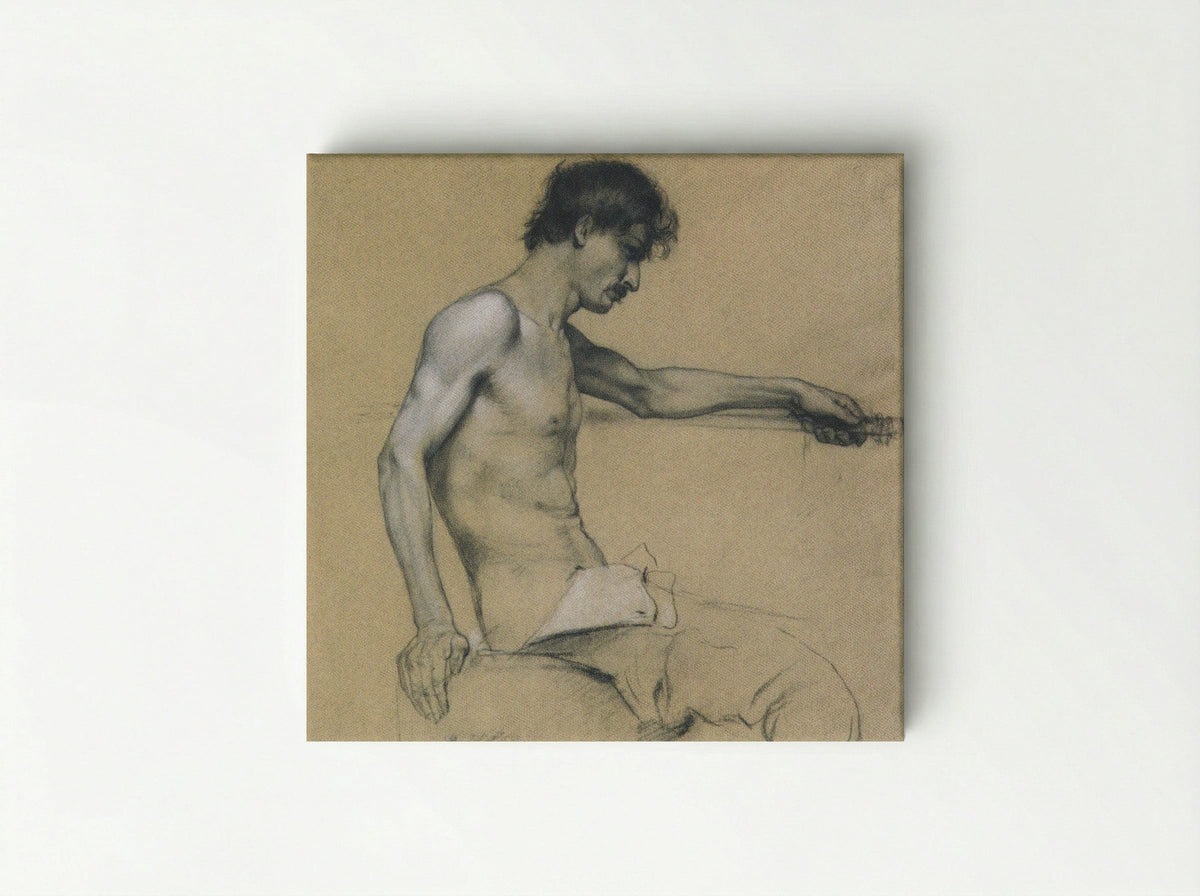 Male Nude Study - Koloman Moser - Canvas