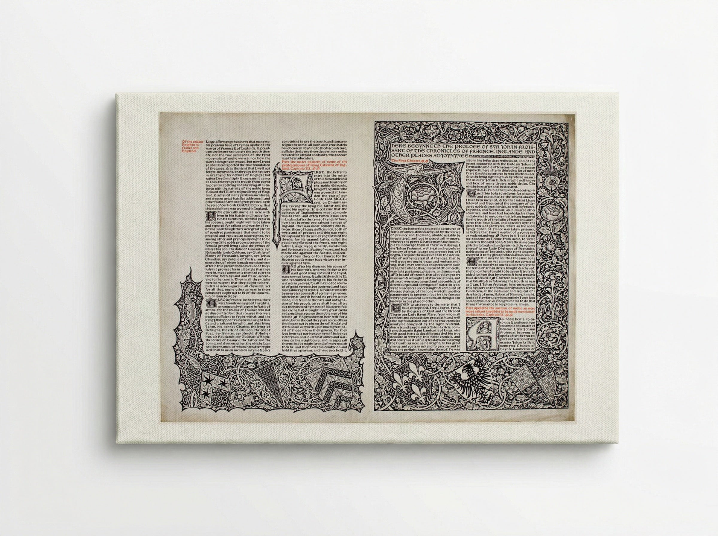 Leaf of a Projected Edition of Froissart - William Morris - Canvas