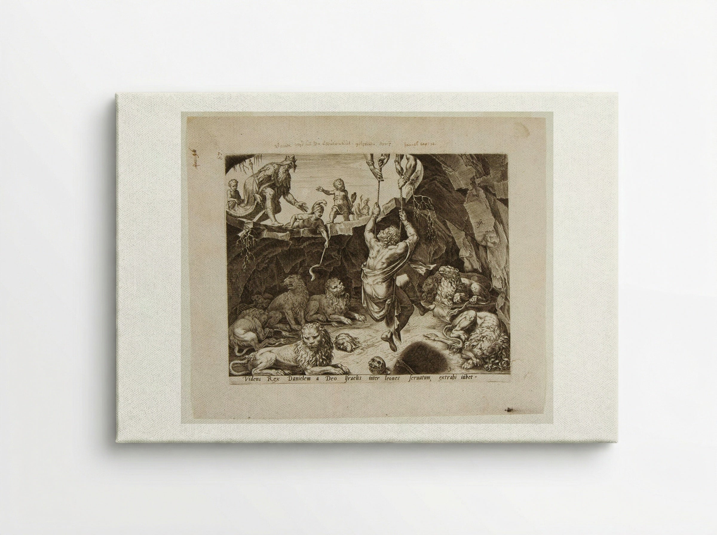 King Cyrus Rescues Daniel from the Lion's Den - Philips Galle - Canvas