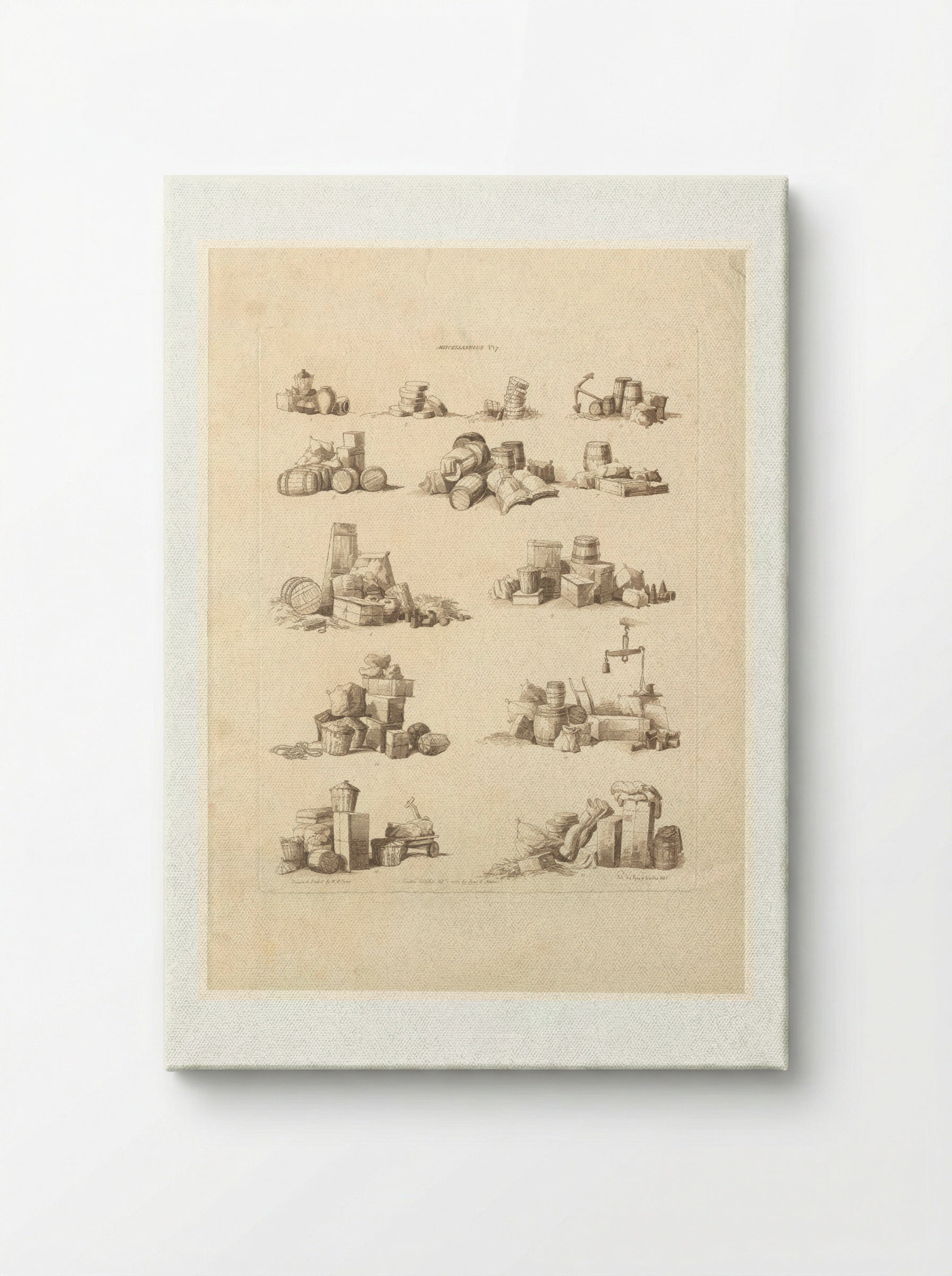 Dertien stapels met diverse containers - John Hill - Canvas