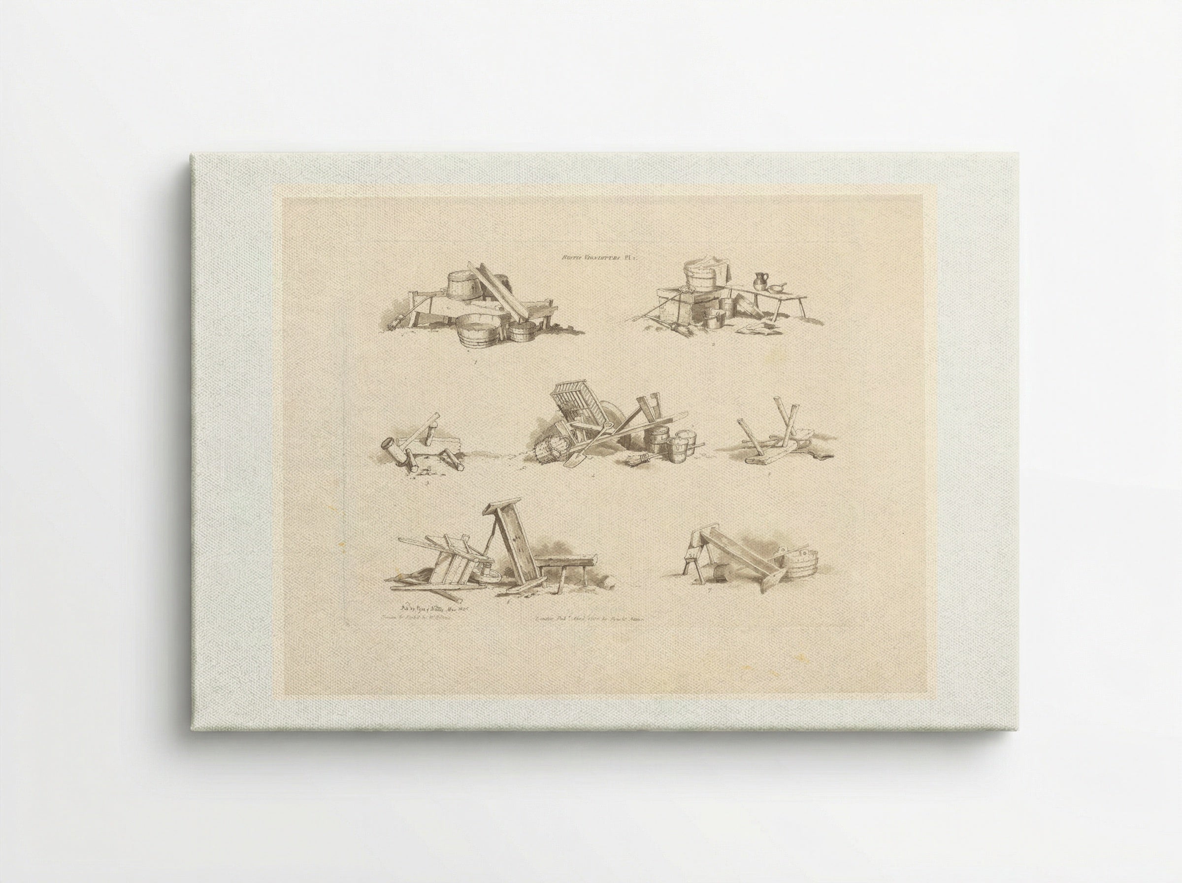 Rustic Vignettes, Plate 1 - William Henry Pyne - Canvas