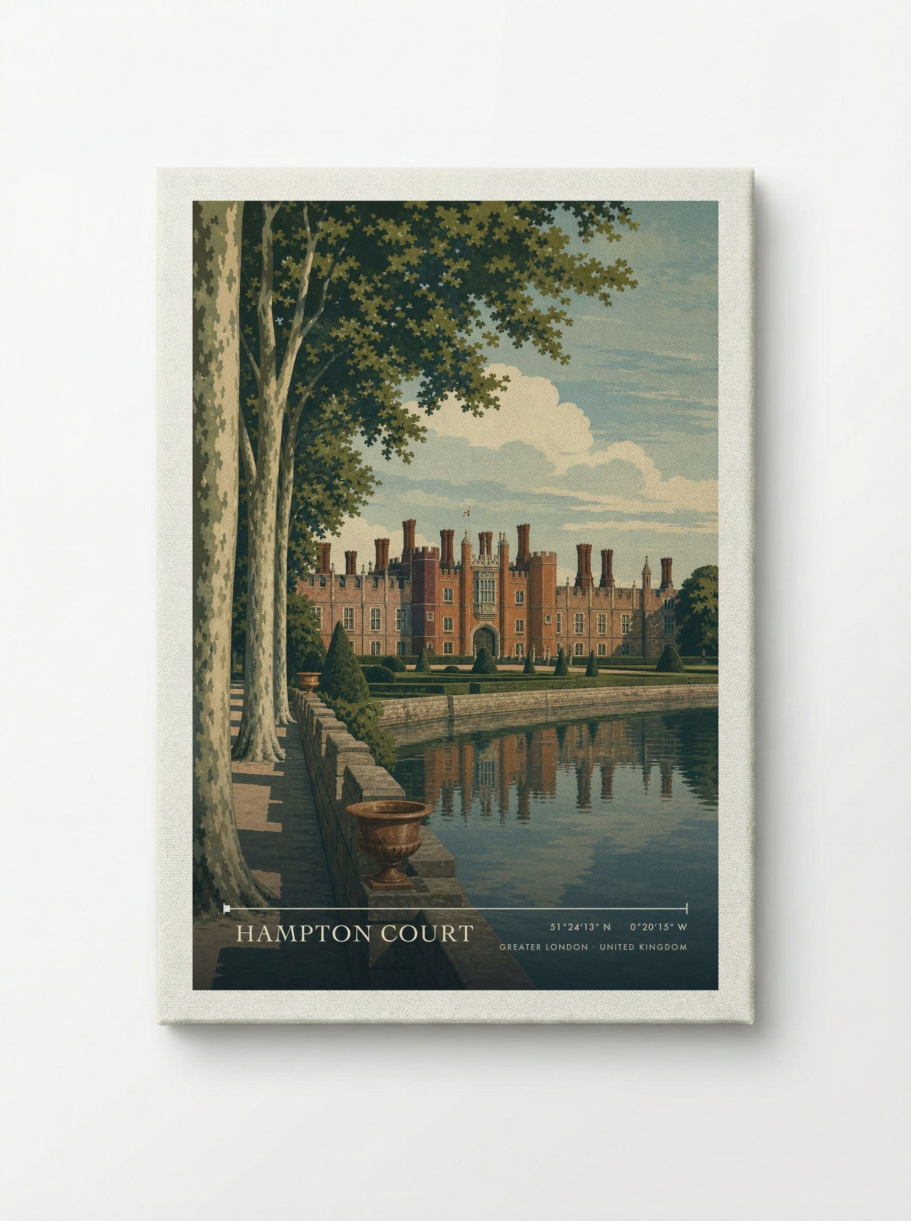 Hampton Court Greater London United Kingdom Travel Poster - Canvas