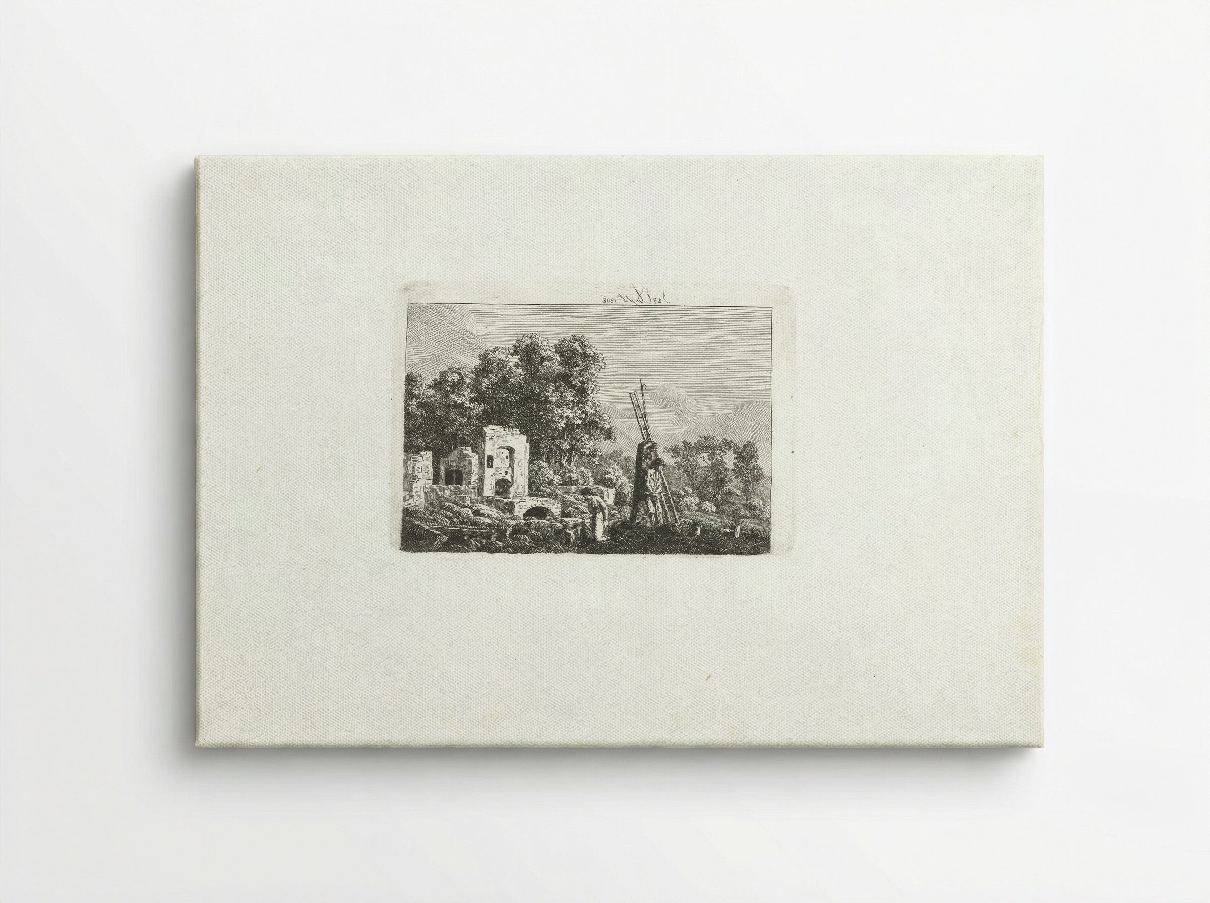 Man and Woman Contemplating the Remains of Their Burnt-Down House - Caspar David Friedrich - Canvas