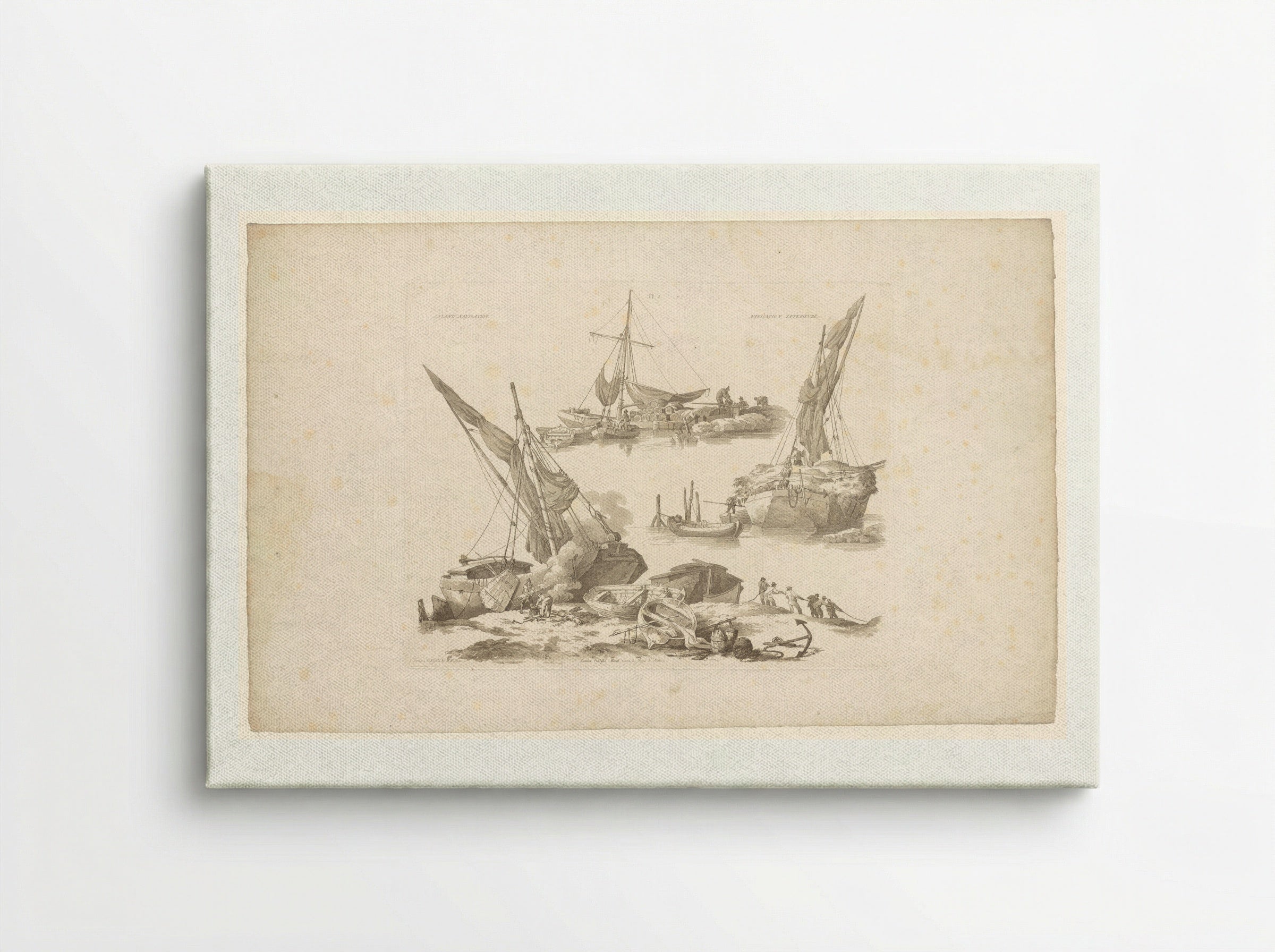 Aanlegplaatsen met vrachtschepen - John Hill - Canvas