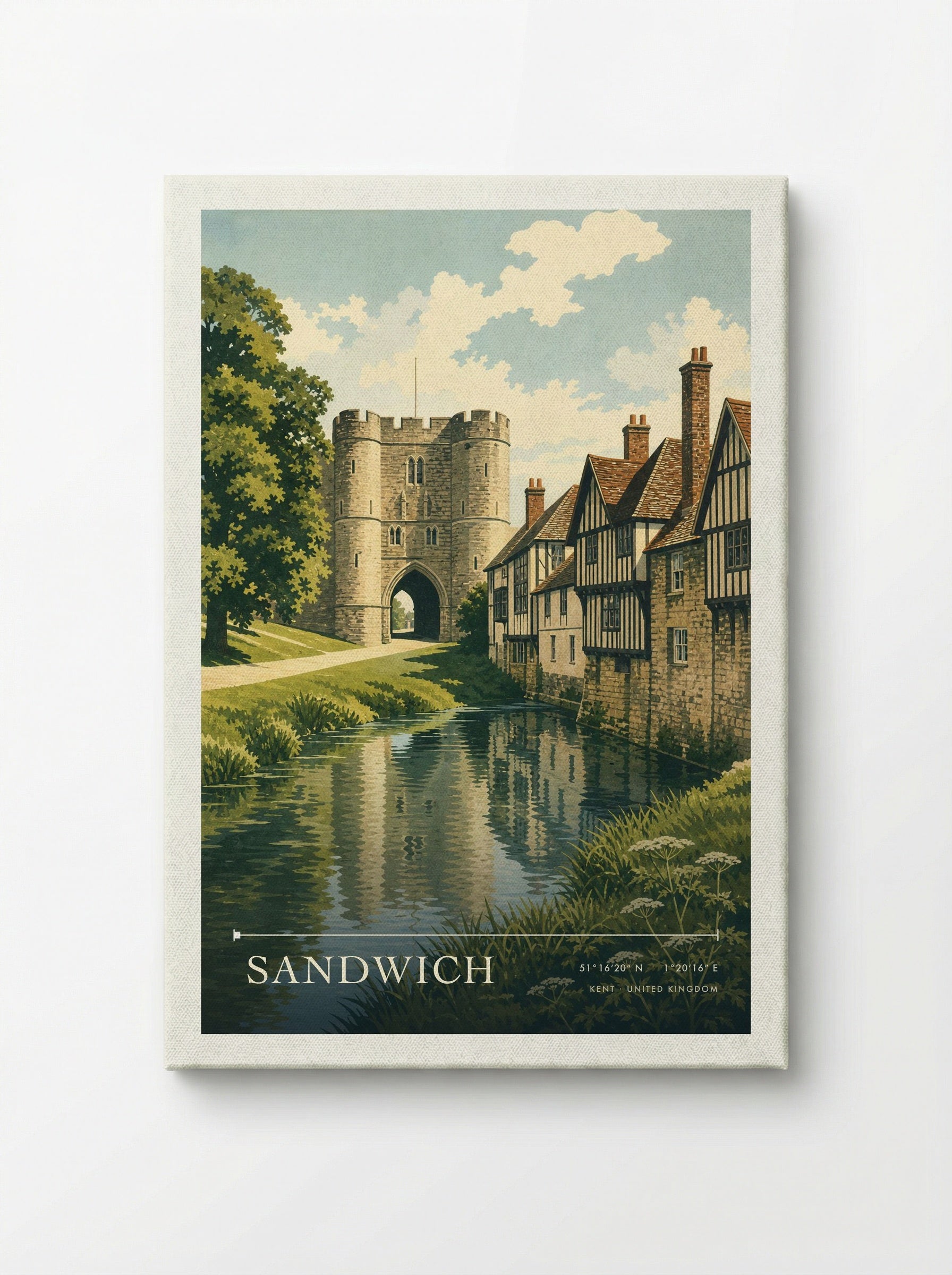 Sandwich Kent United Kingdom Travel Poster - Canvas