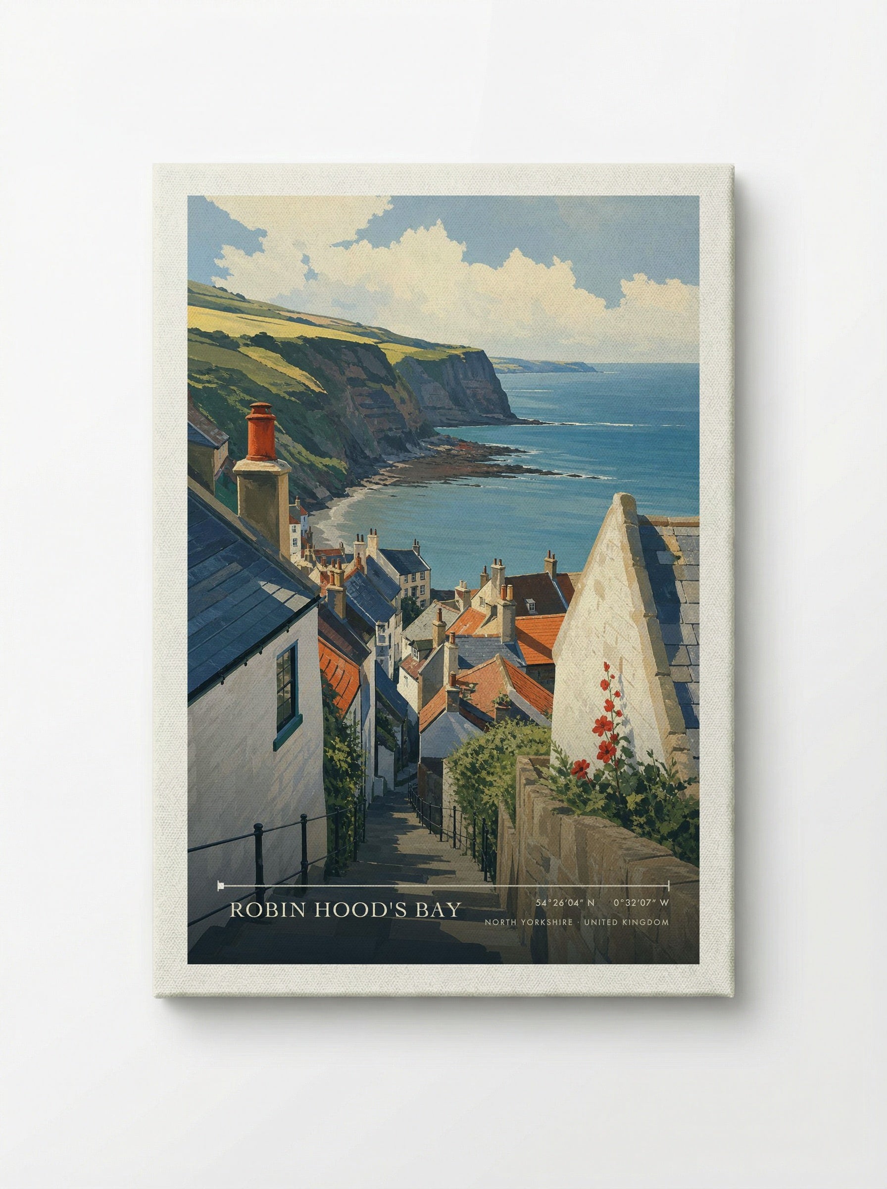 Robin Hood's Bay North Yorkshire United Kingdom Travel Poster - Canvas