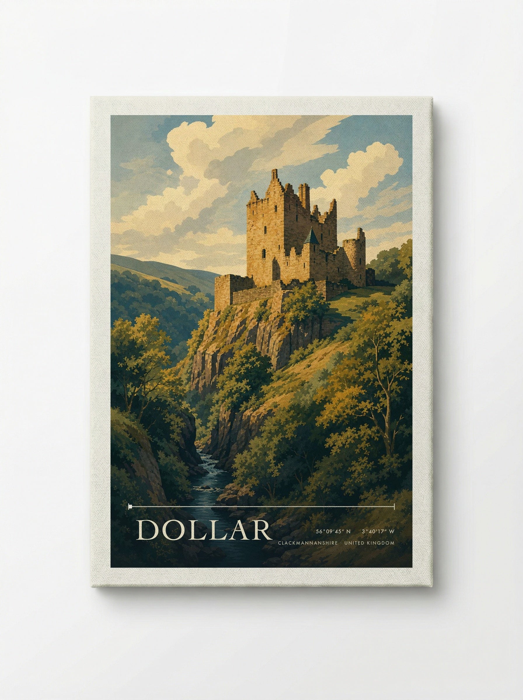 Dollar Clackmannanshire United Kingdom Travel Poster - Canvas