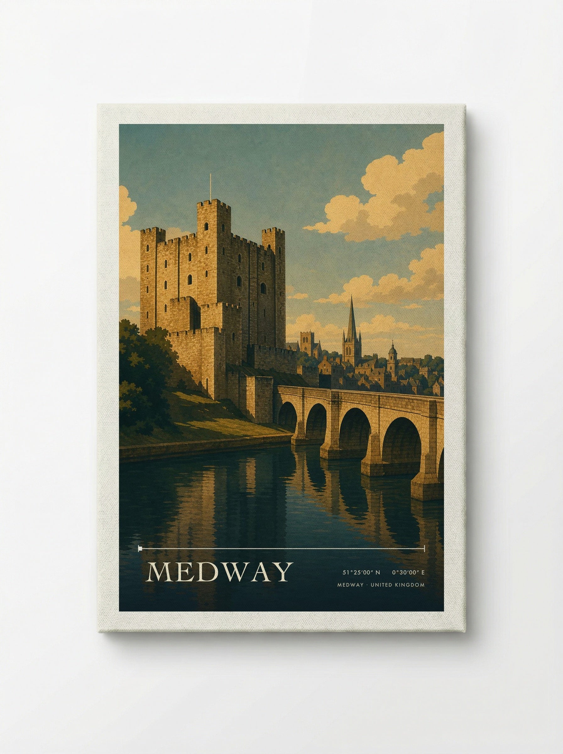 Medway United Kingdom Travel Poster - Canvas