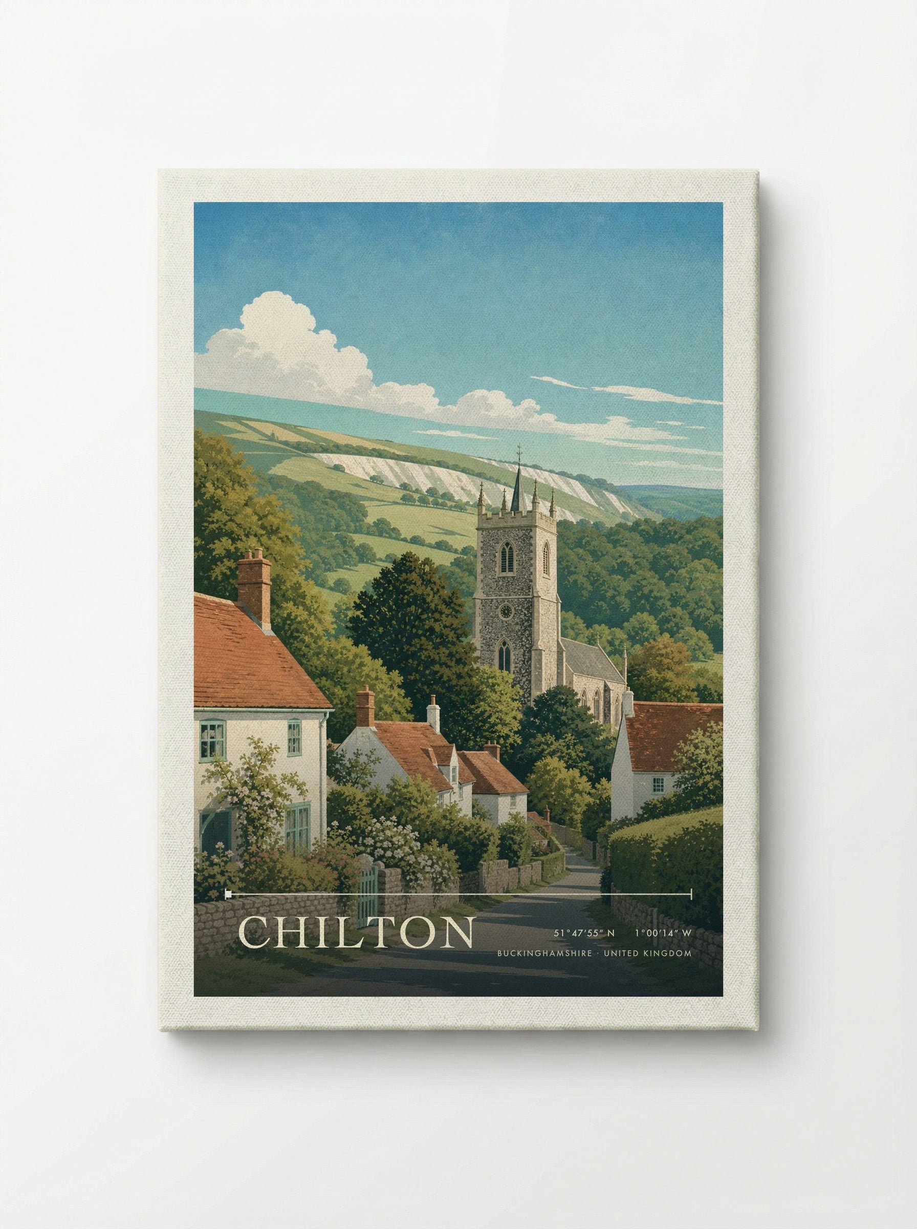 Chilton Buckinghamshire United Kingdom Travel Poster - Canvas