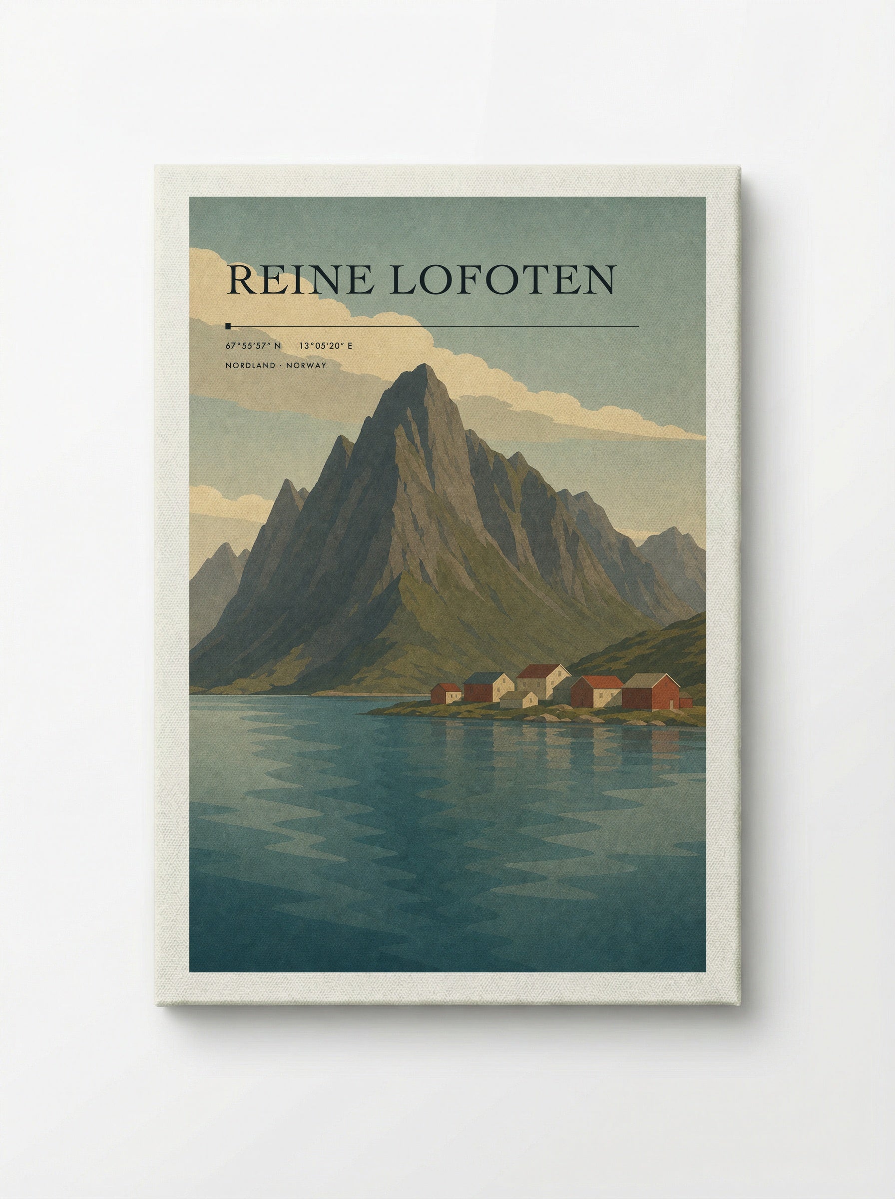 Reine Lofoten Travel Poster Artwork - Canvas