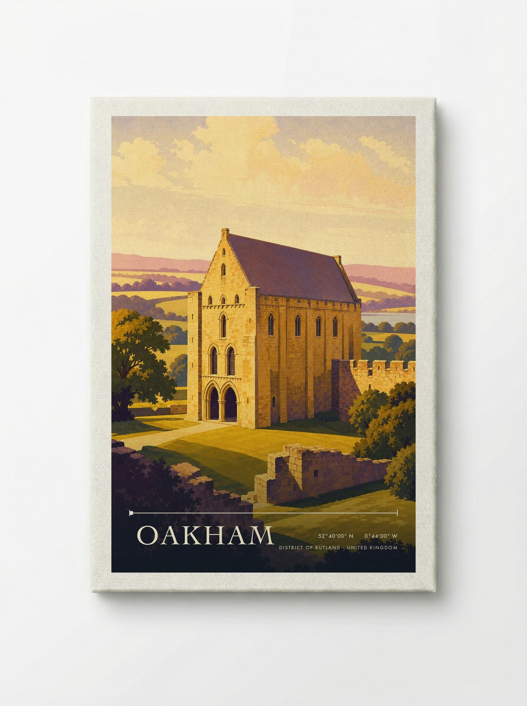Oakham District of Rutland United Kingdom Travel Poster - Canvas