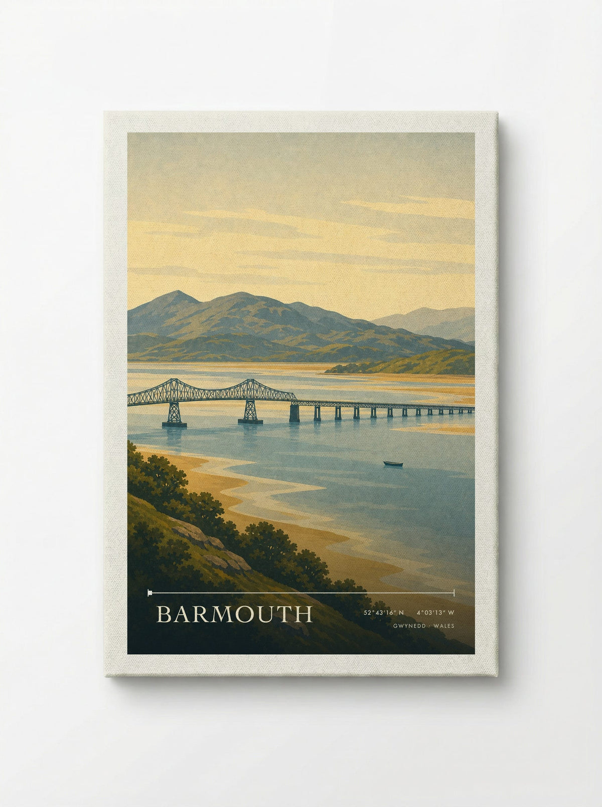 Barmouth Travel Poster Artwork - Canvas