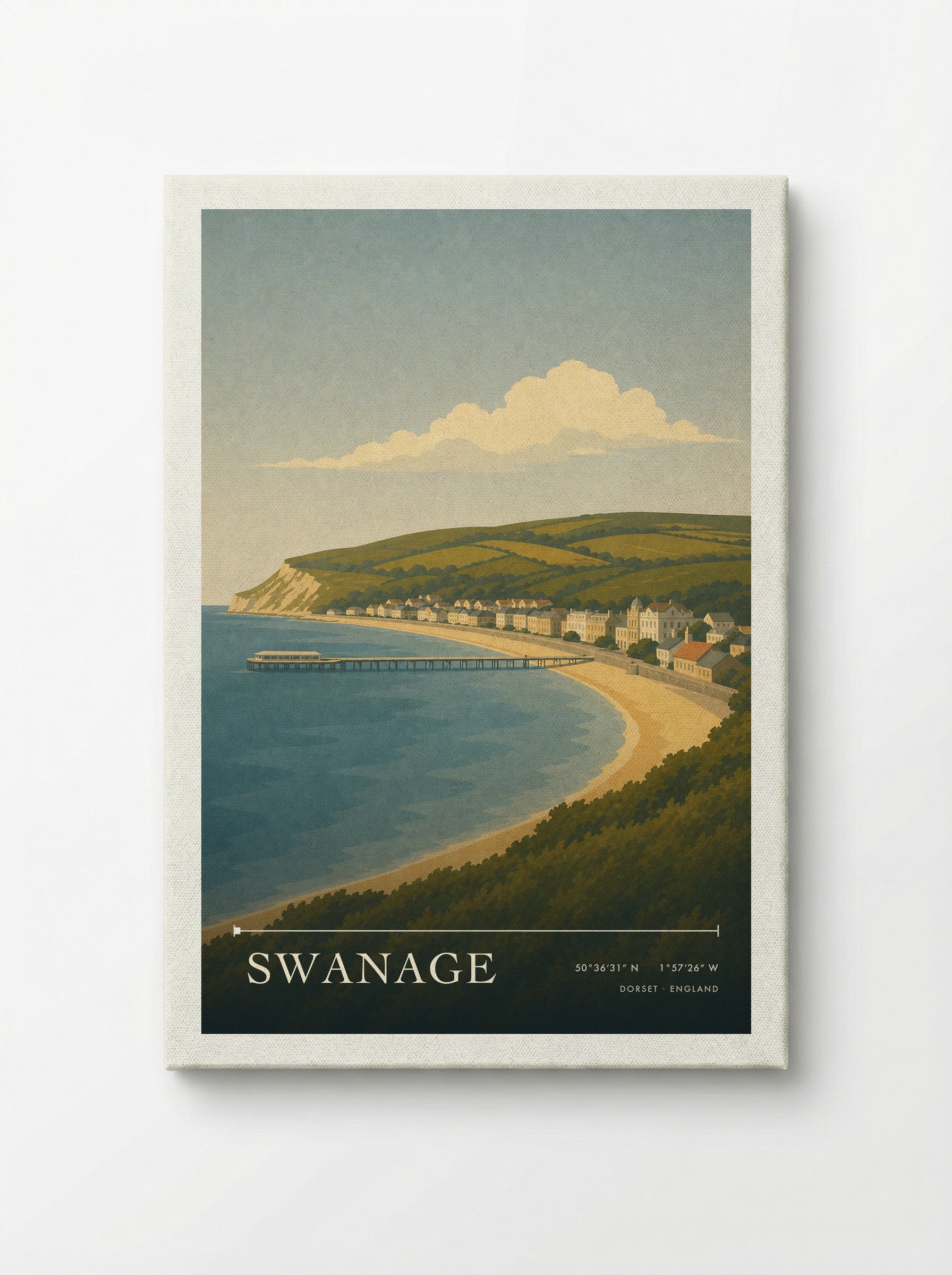 Swanage Dorset Travel Poster - Canvas