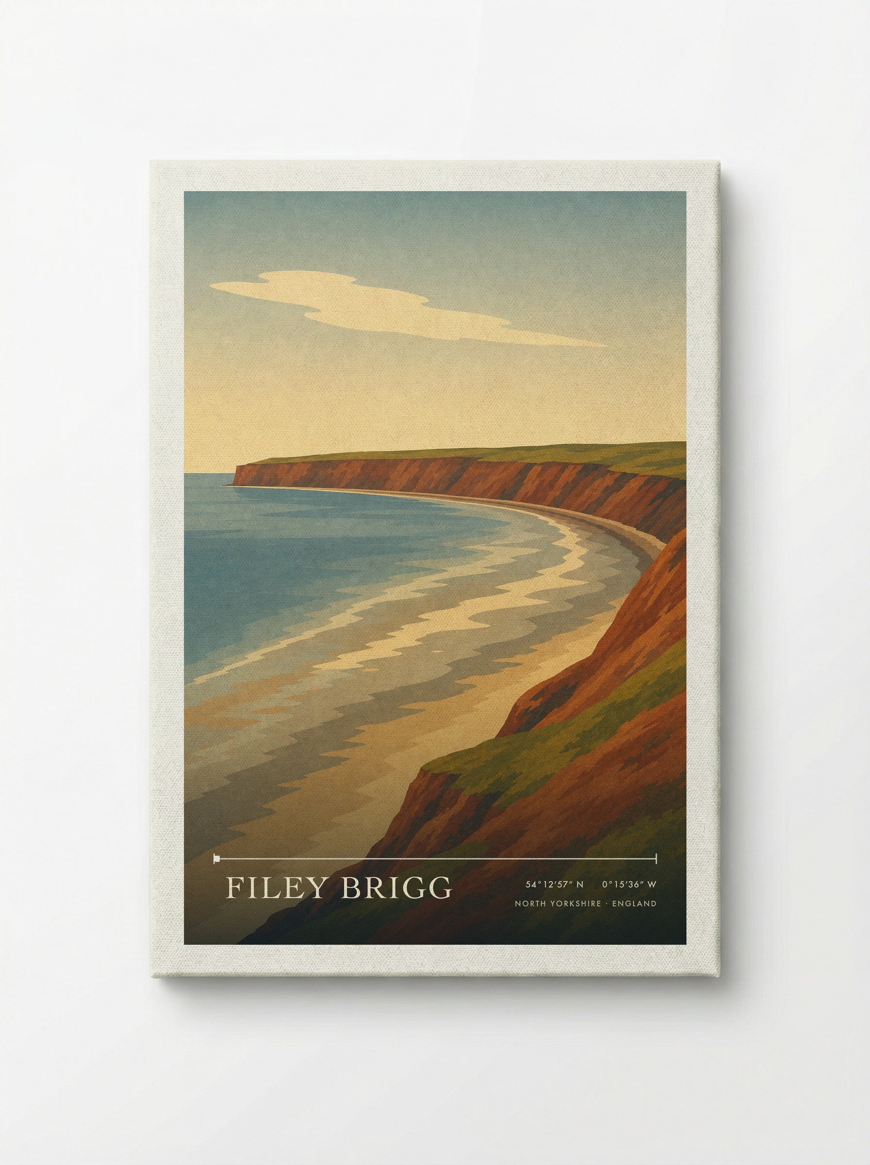 Filey Brigg Travel Poster Artwork - Canvas
