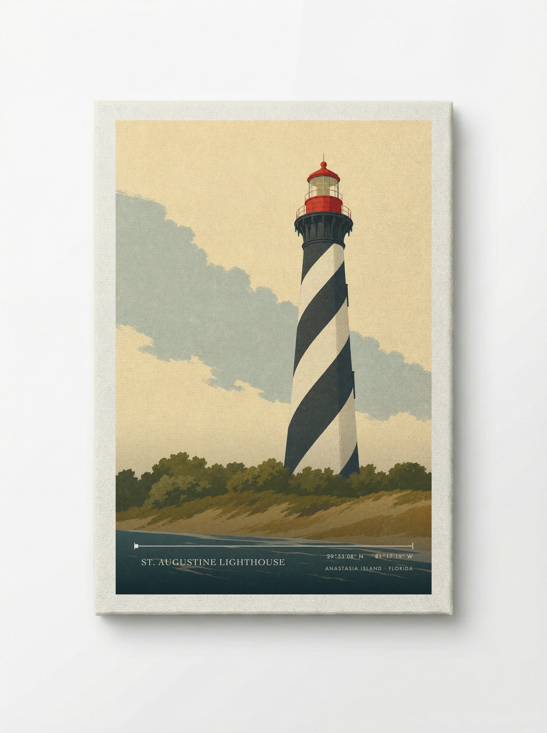 St. Augustine Lighthouse Travel Poster Artwork - Canvas