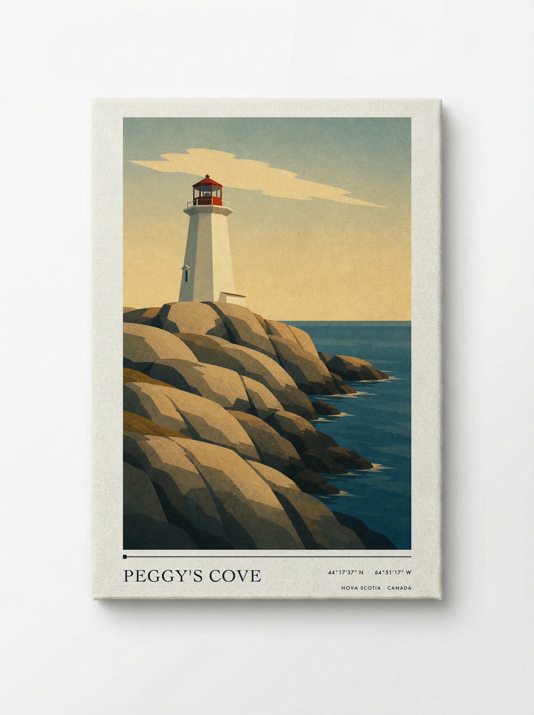 Peggy's Cove Travel Poster Artwork - Canvas