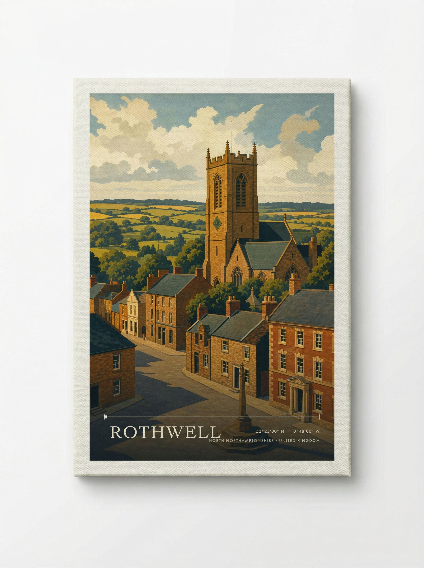 Rothwell North Northamptonshire United Kingdom Travel Poster - Canvas