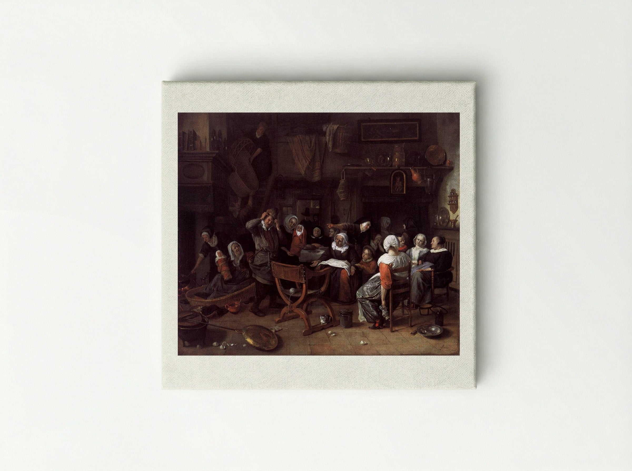 The Twin Birth Celebration - Jan Steen - Canvas