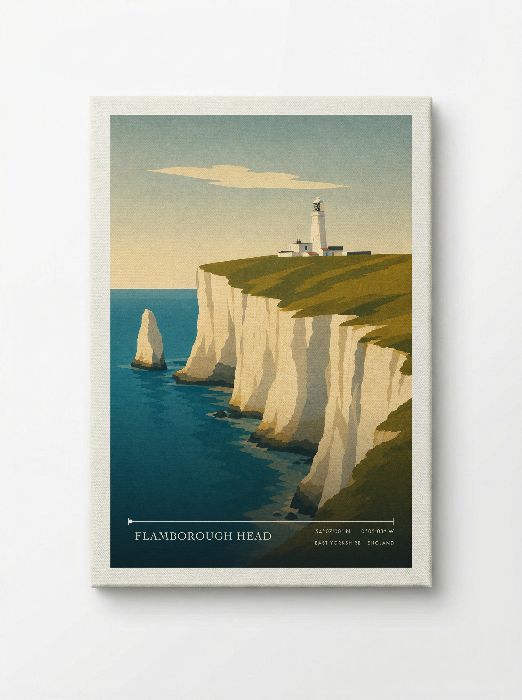 Flamborough Head Travel Poster Artwork - Canvas