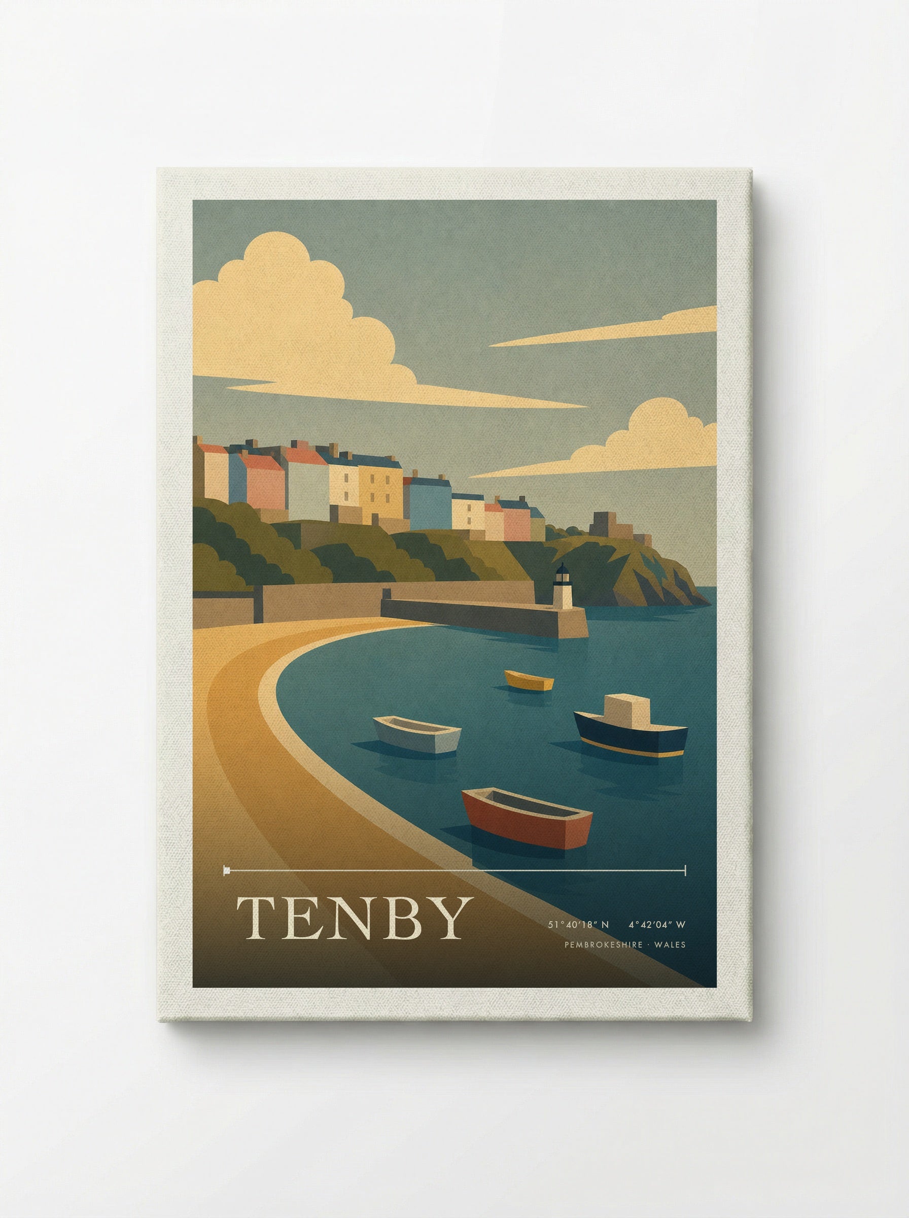 Tenby Pembrokeshire Travel Poster - Canvas