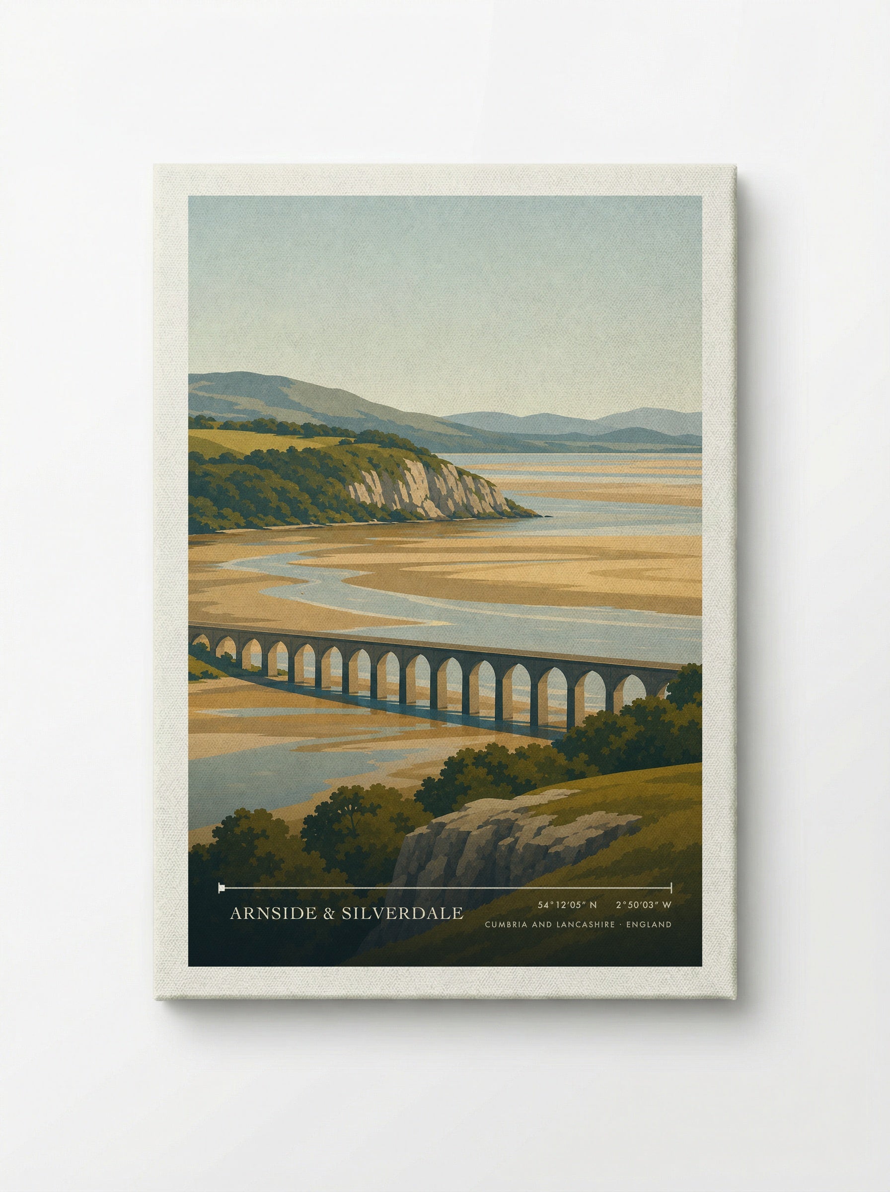 Arnside & Silverdale Travel Poster Artwork - Canvas