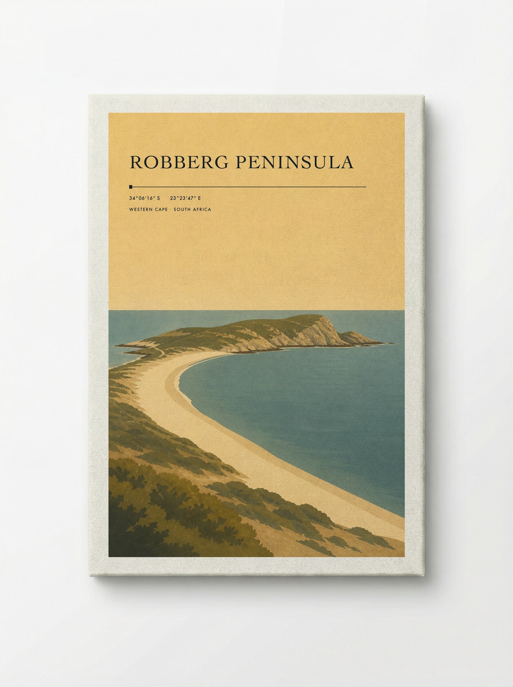 Robberg Peninsula Travel Poster Artwork - Canvas