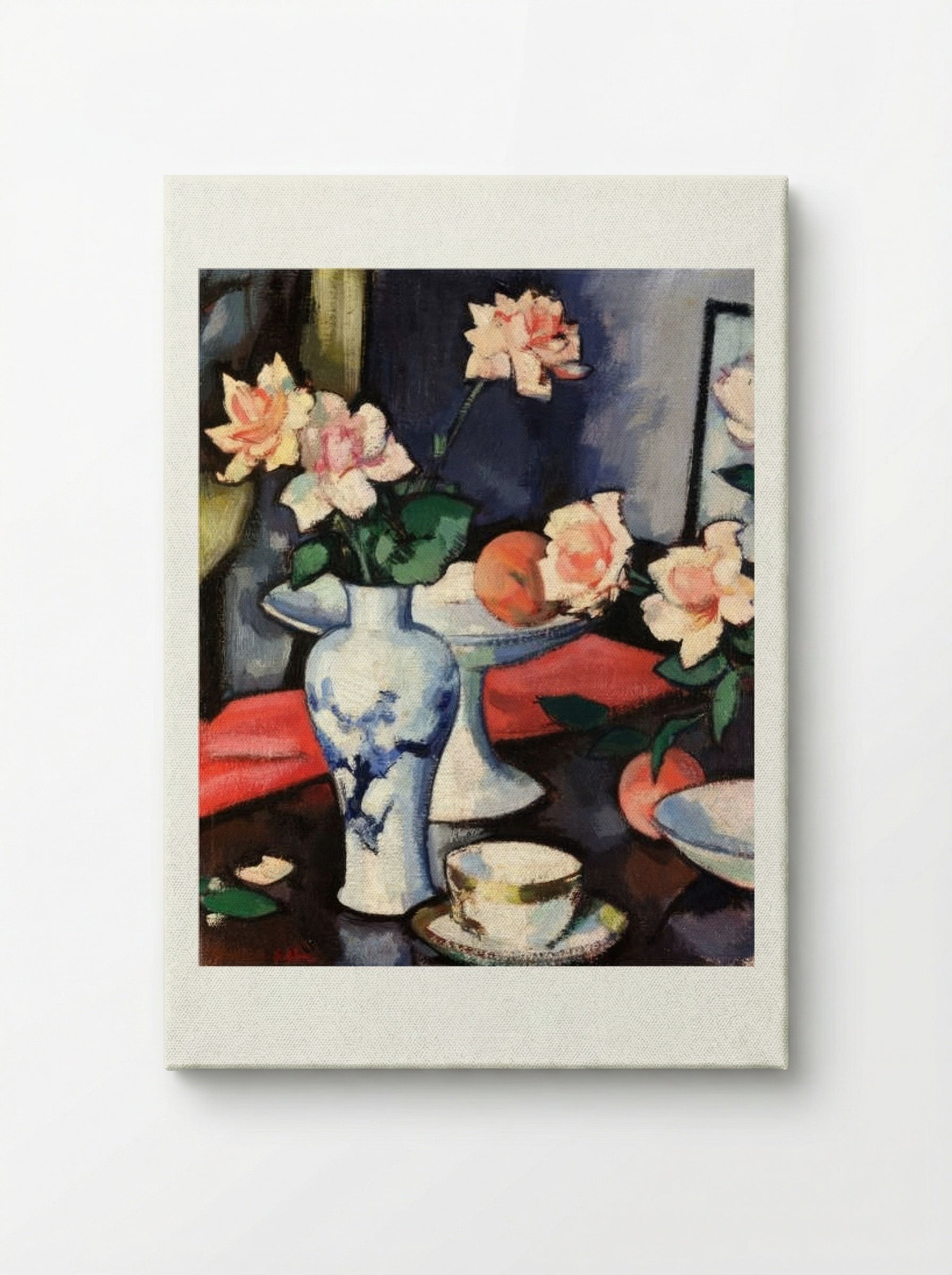 Still Life with Roses in a Chinese Vase - Samuel Peploe - Canvas