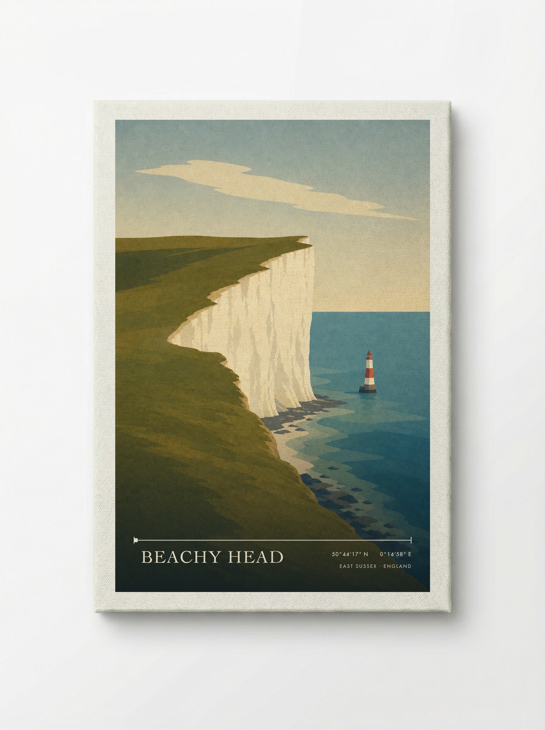 Beachy Head Travel Poster Artwork - Canvas