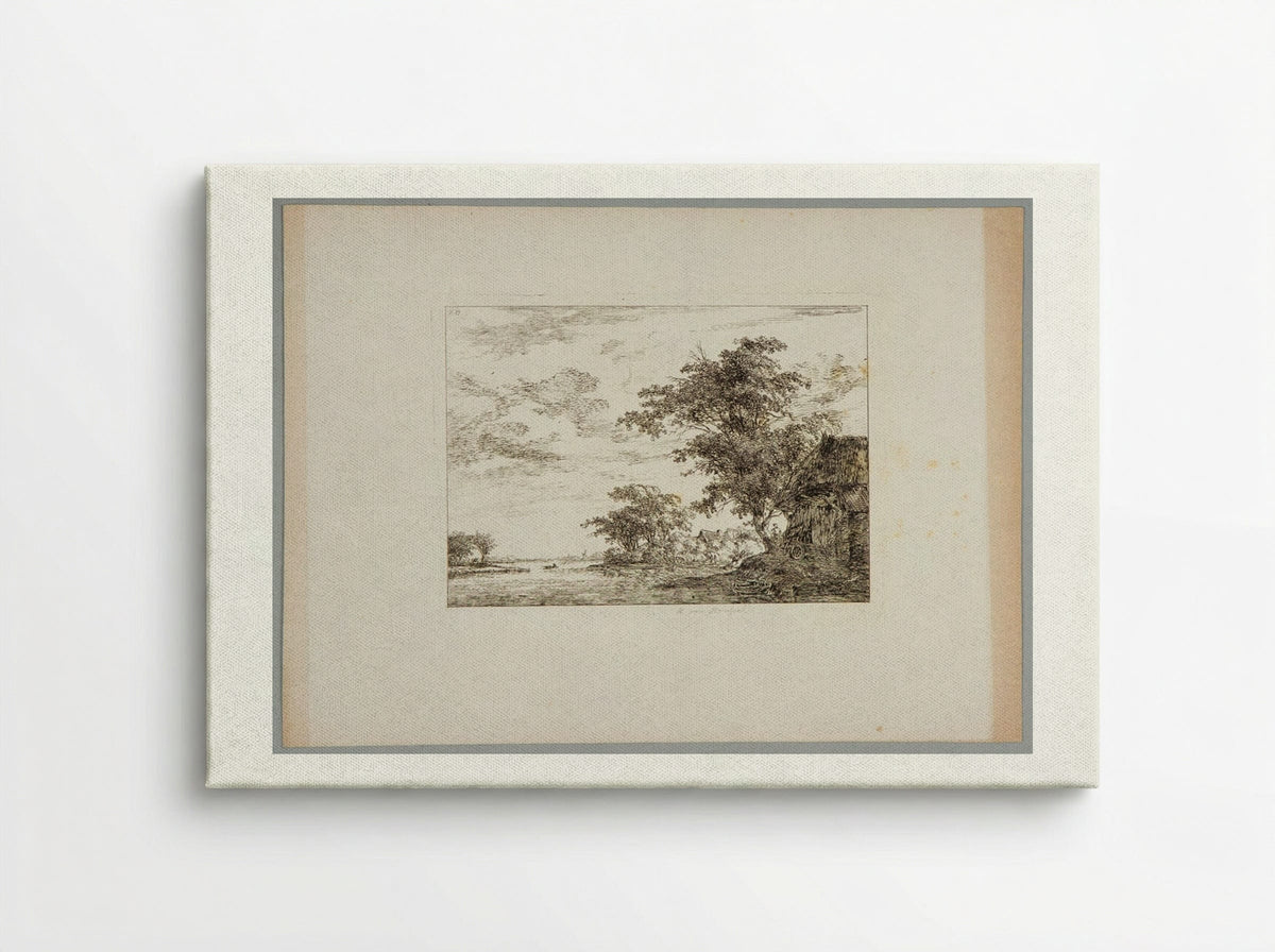 Plate III (Rural Scene with Cottage) - Hermanus van Brussel - Canvas